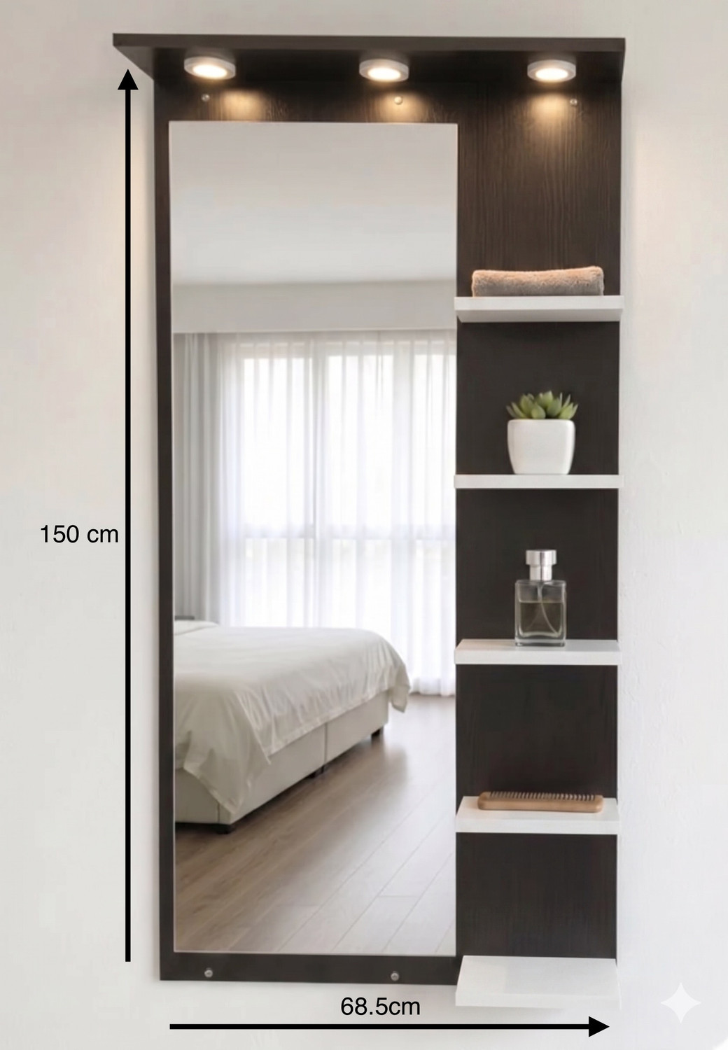 Image of RADHACRAFT 55 INCH LED DRESSING MIRROR Engineered Wood Dressing Table