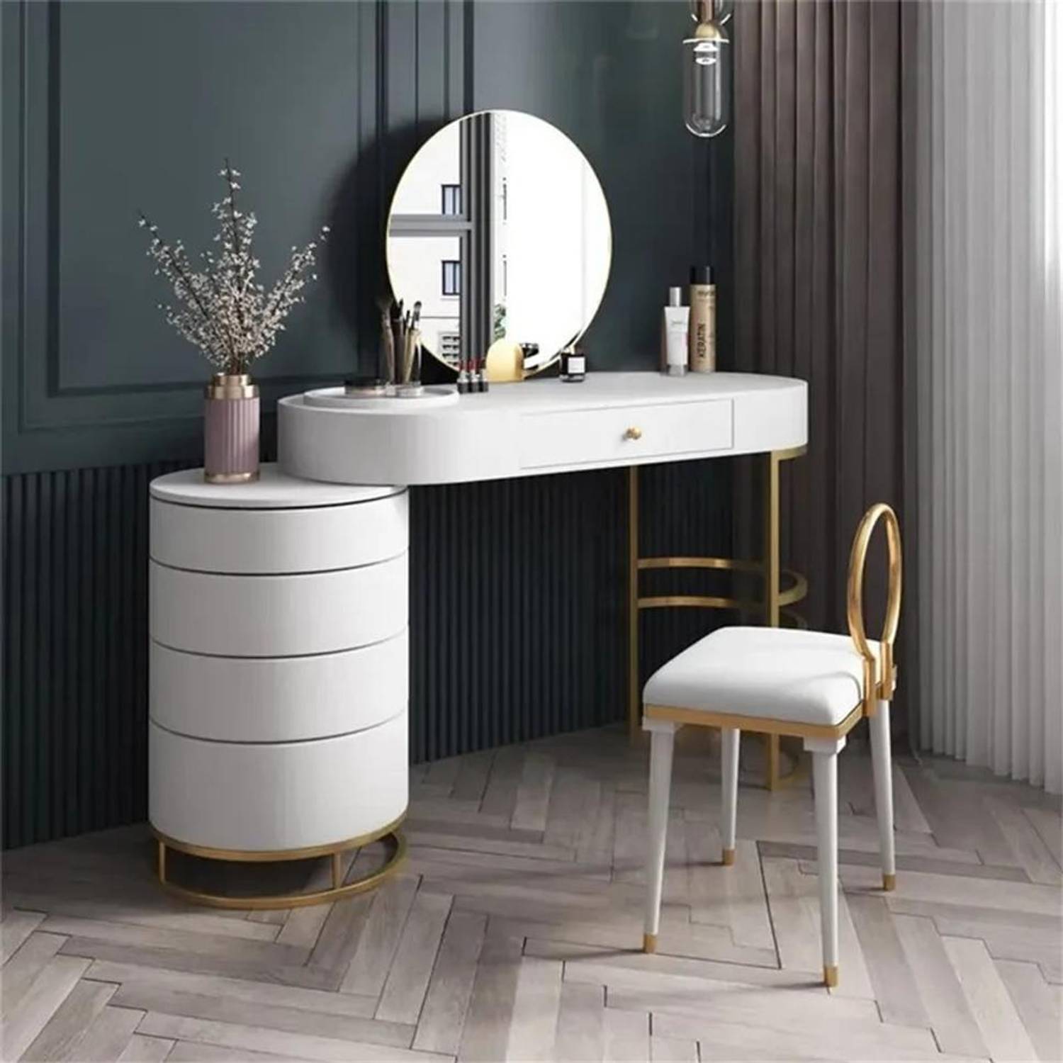 NG Decor Engineered Wood Dressing Table (Finish Color - , White,