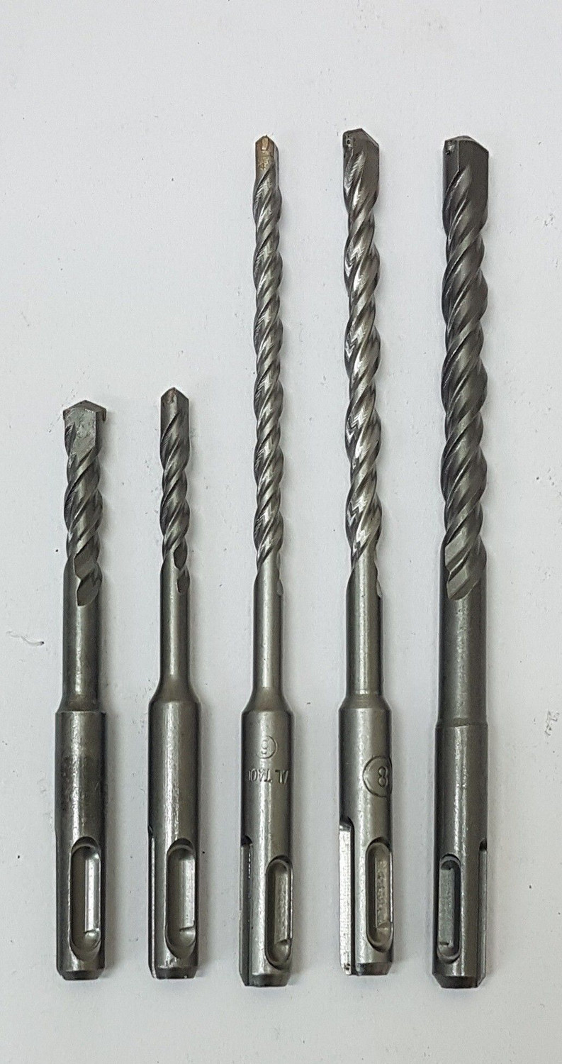 Image of Inditools 5pcs set SDS Rotary Hammer Impact Drill Bit Kit SDS size 6x110mm ,8x110mm , 6x160mm , 8x160mm ,10x160mm