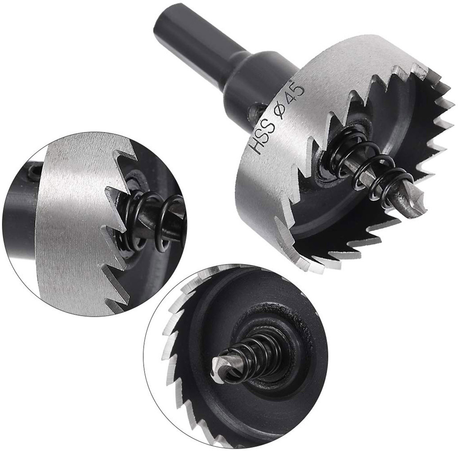 Image of uptodateprouducts 45mm Drill Machine HSS Drill Bit Hole Saw Metal Cutter Core Bit Stainless Steel Mild Steel, Cast Iron, M.S, Aluminium Etc | Suitable