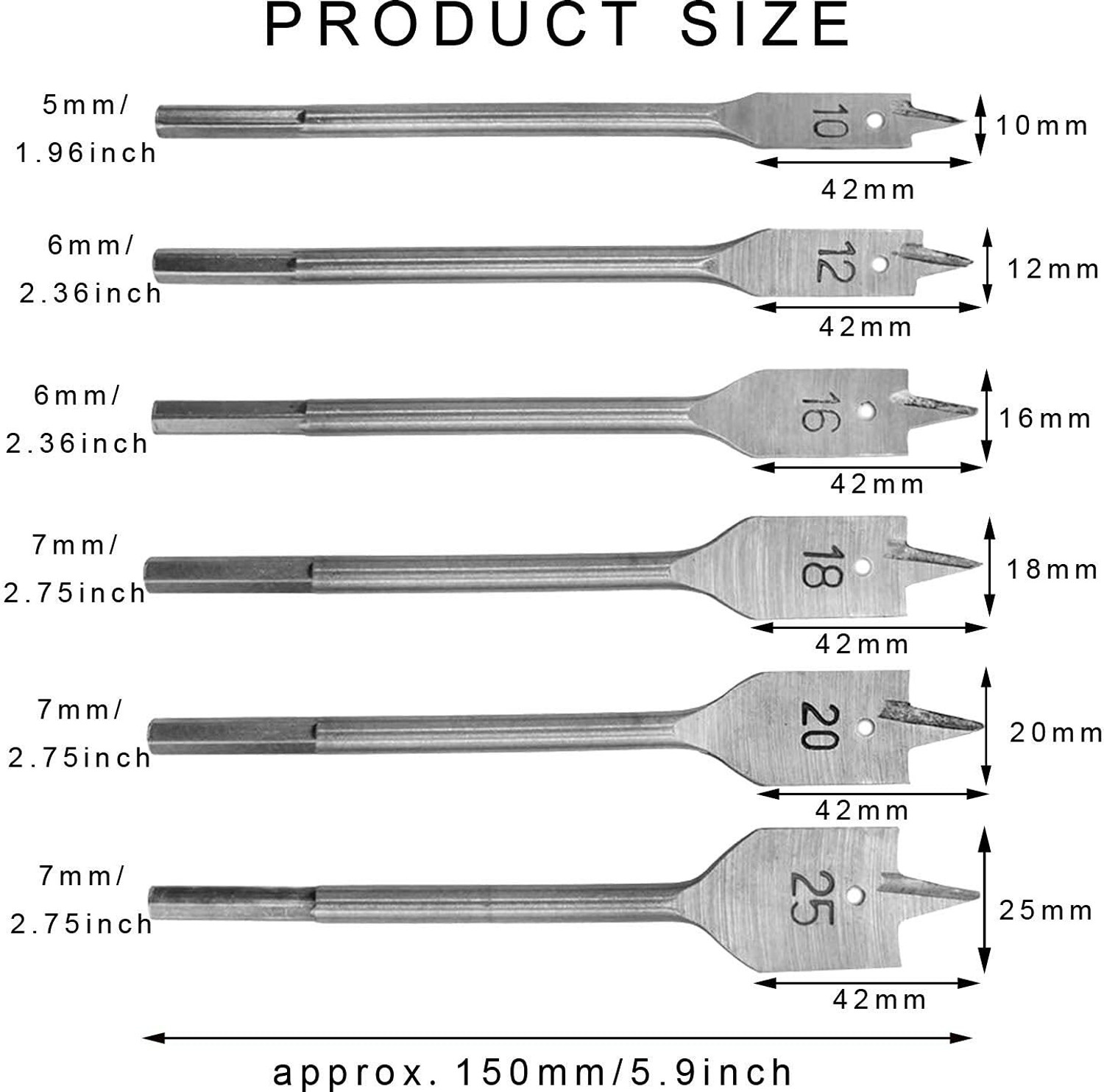 Image of RanPra 10MM DRILL MACHINE ( FORWARD & REVERSE FUNCTION ) WITH 6PCS FLAT WOOD DRILL BIT CF-366 10 MM DRILL MACHINE HEAVY DUTY Impact Driver