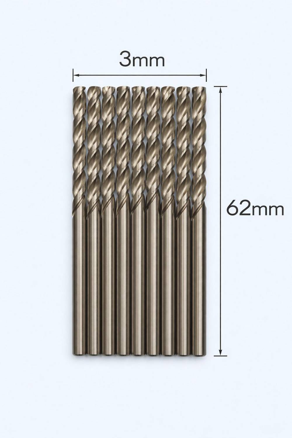 AASINN BIT1009 3mm HSS Twist Drill Bits Set (10 PCS) – Jobber Length Metal Drilling
