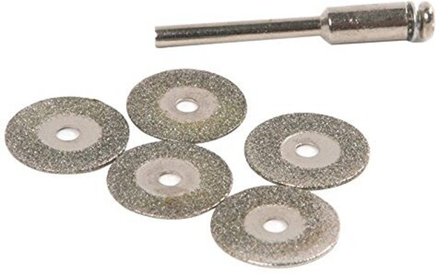 A&S TOOLSHOP 5Pcs 22mm Emery Diamond Cutting Blades Drill Bit+1 Mandrel for Dremel Set New