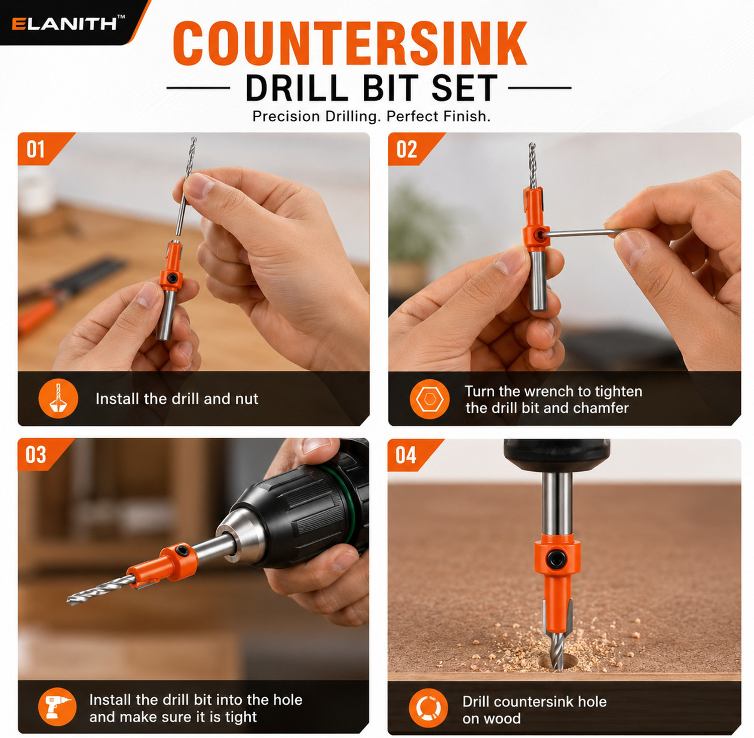 Image of ELANITH Countersink Drill Bit CS-01 Countersink Drill Bit