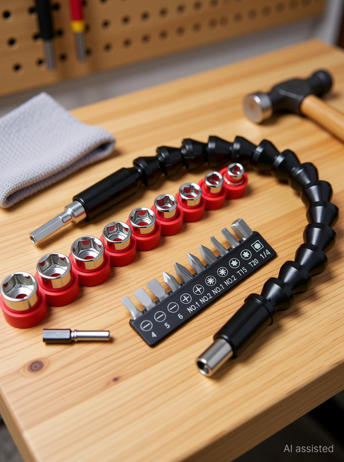 Image of Kiesh EBS05 Drill Bits Screwdriver Flexible Shaft Bit Set Extension Size-1 /4inch Screwdriver Bit Set of 21 Pcs Screwdriver Bit Set