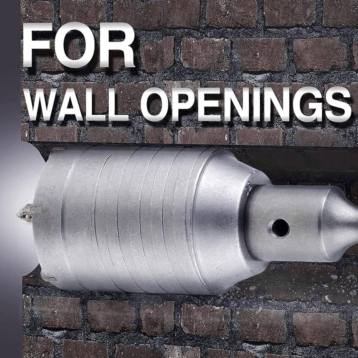 38mm (1.5") Concrete Hole Saw With 220mm SDS Plus Shank Rod – Tungsten Carbide Teeth For Concrete, Cement, Brick & Stone
