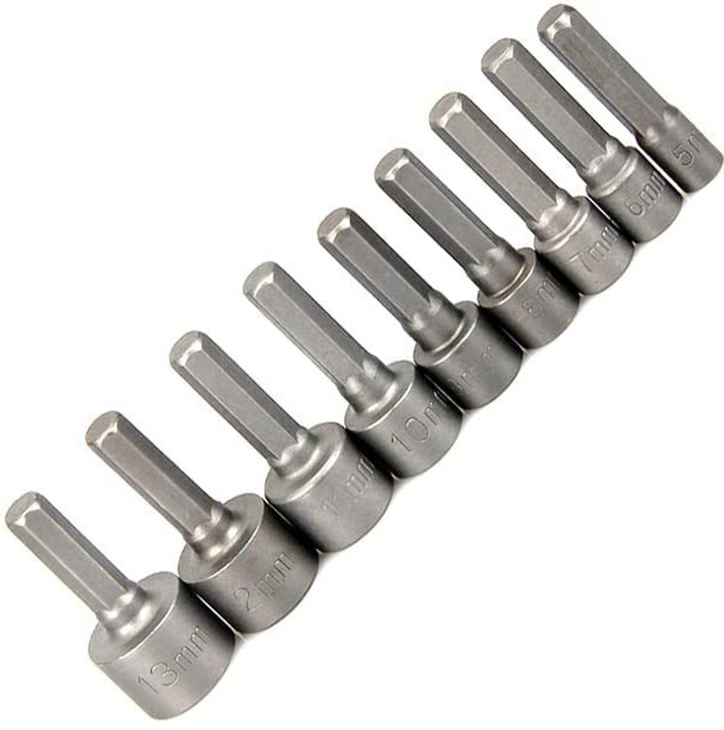 Image of PKT 9Pcs 5Mm~13Mm Professional Magnetic Nut Driver Bits Set Metric Socket 1 /4 inch Hex Shank Impact Drill Bit Adapter For Power Tools