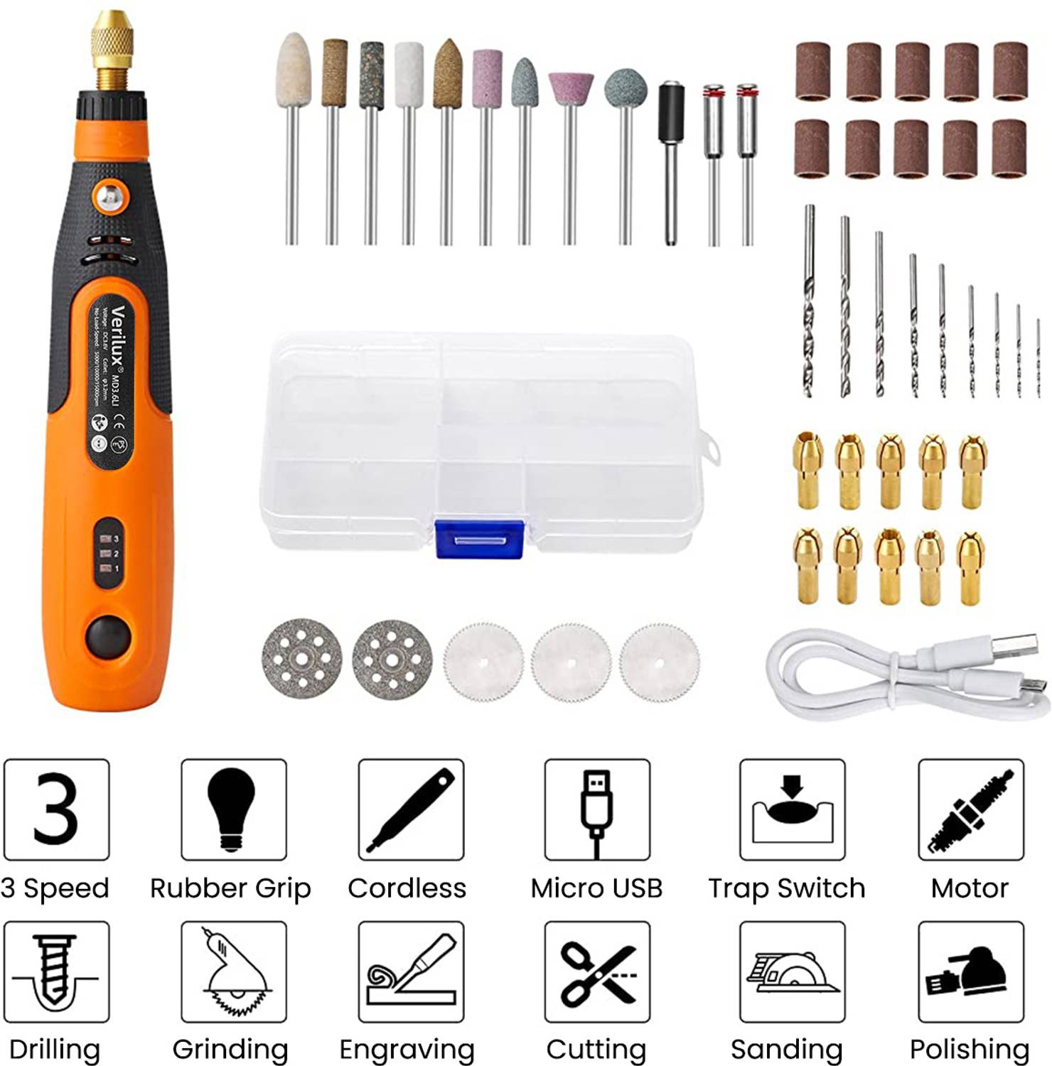 HASTHIP 45pcs Mini Cordless Drill Machine - Image 3
