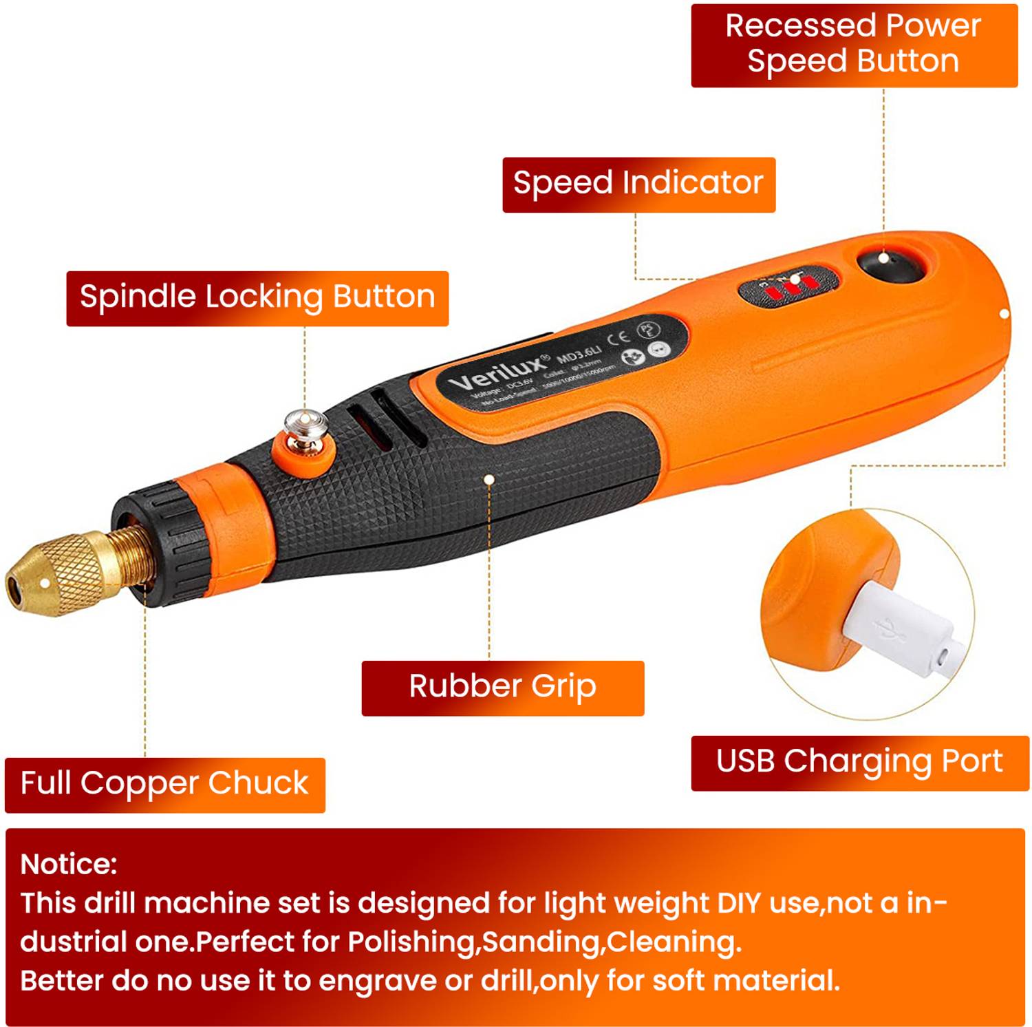 HASTHIP 45pcs Mini Cordless Drill Machine - Image 4