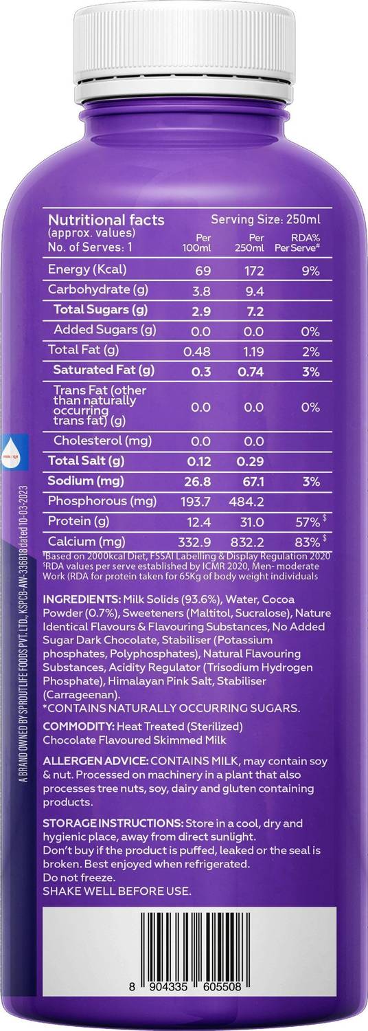 Yogabar 31g Protein Shake Double Chocolate 6 Bottles - Image 3
