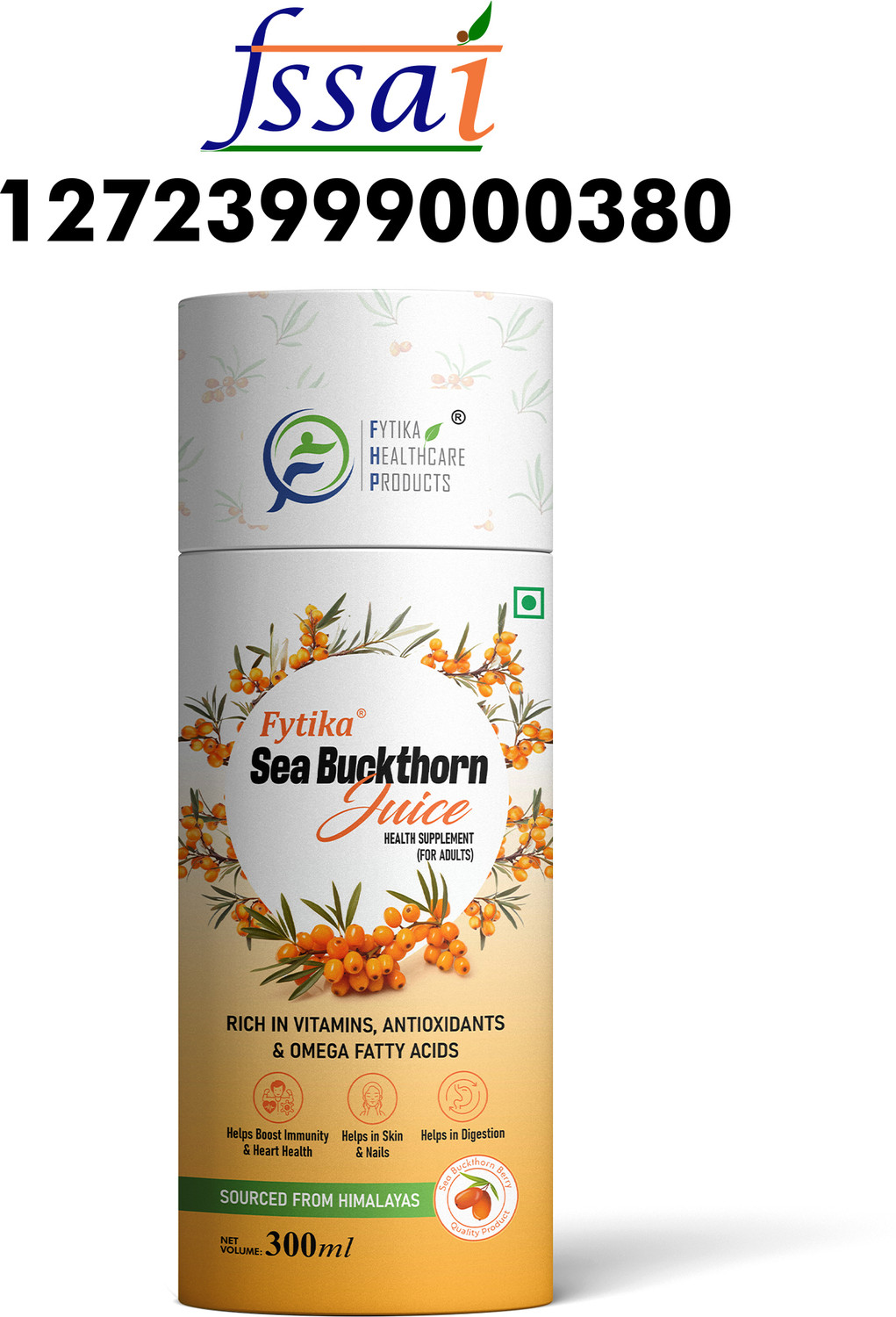 Image of FYTIKA Sea Buckthorn Juice-300ml & Let it Glow Collagen Powder Orange Splash-200G Combo