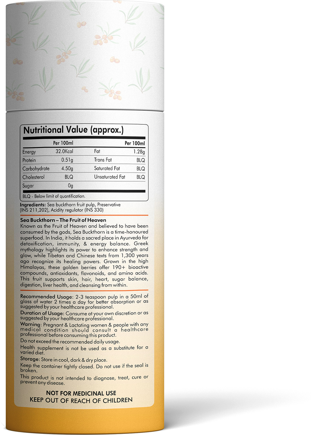 Image of FYTIKA Sea Buckthorn Juice-300ml & Let it Glow Collagen Powder Orange Splash-200G Combo