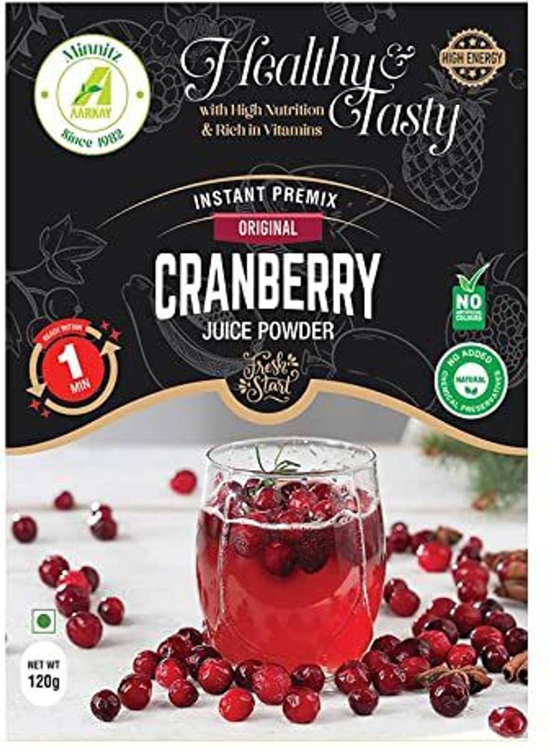 AARKAY Natural Instant Cranberry Juice Premix High Energy Drink Powder