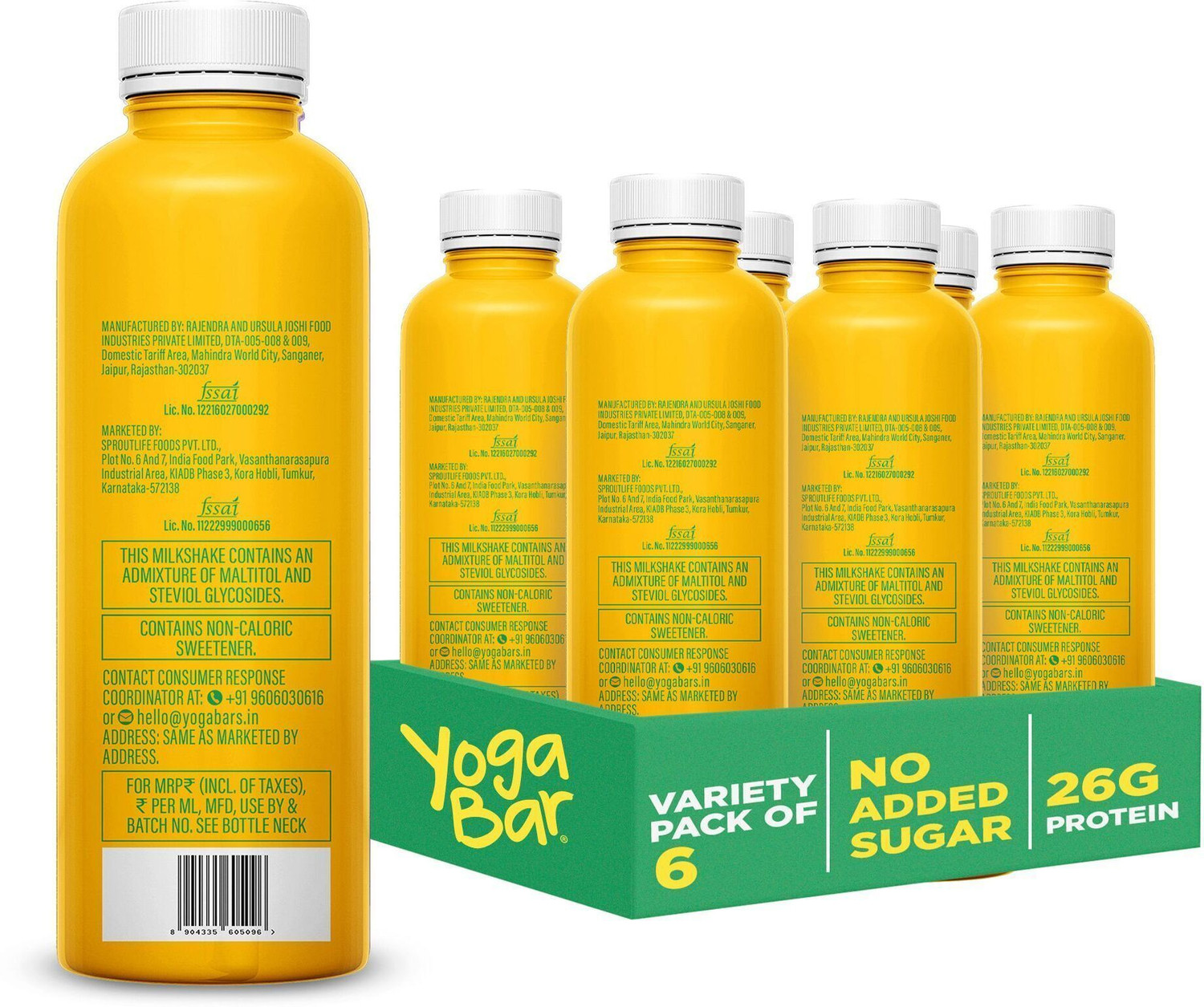 Image of Yogabar Protein Shake rich with 26g Protein in Mango Rizz Flavour Sports Drink