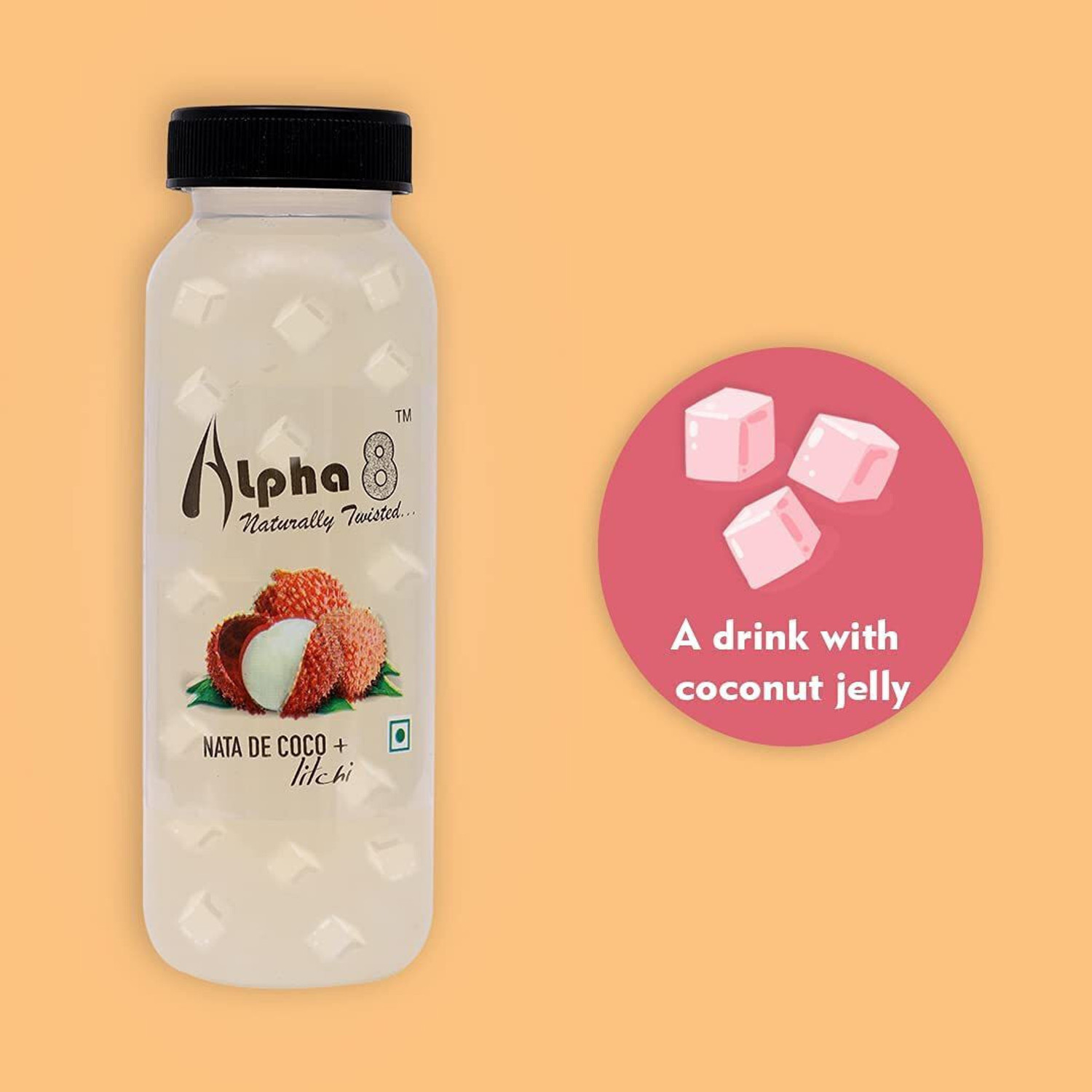Image of ALPHA 8 Litchi Juice (24 x 200ml) Natural Energizer & Immunity Booster, Healthy Juice
