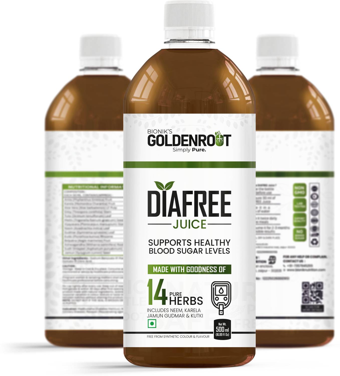 BIONIK NUTRITION DiaFree Sugar Control Juice | Neem Karela Jamun | Blood Sugar Balance Support