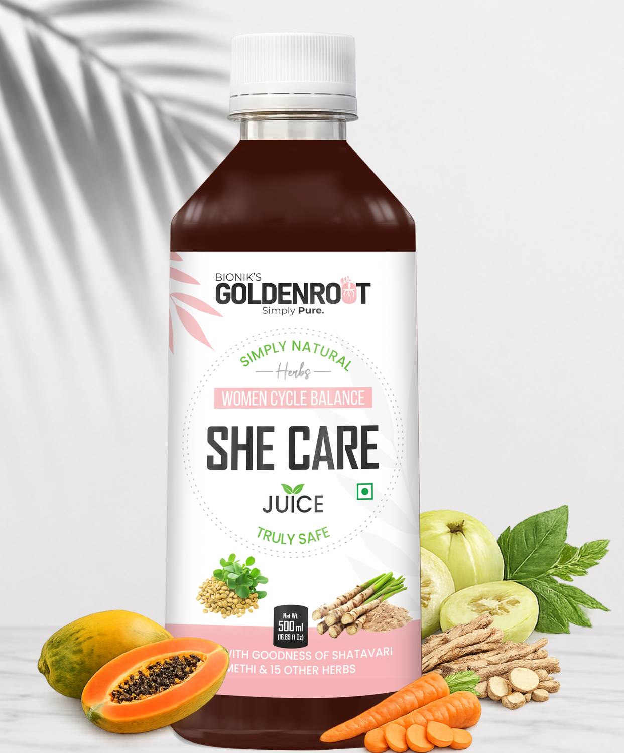 BIONIK NUTRITION She Care Juice | Supports PCOD/PCOS & Period Balance | Ayurvedic Herbs Blend