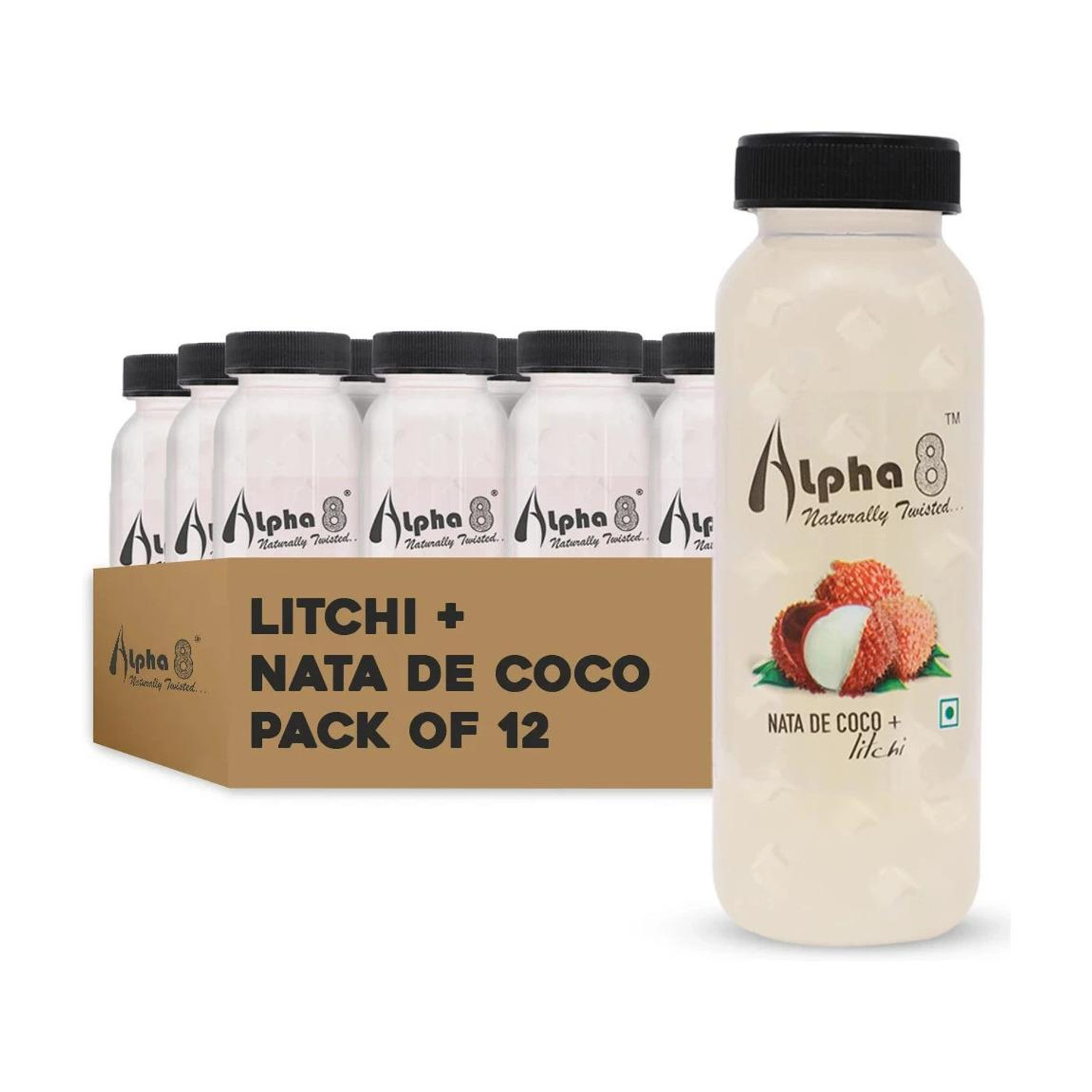 Image of ALPHA 8 Litchi Juice (12 x 200ml) Natural Energizer & Immunity Booster, Healthy Juice, Real Natural Taste