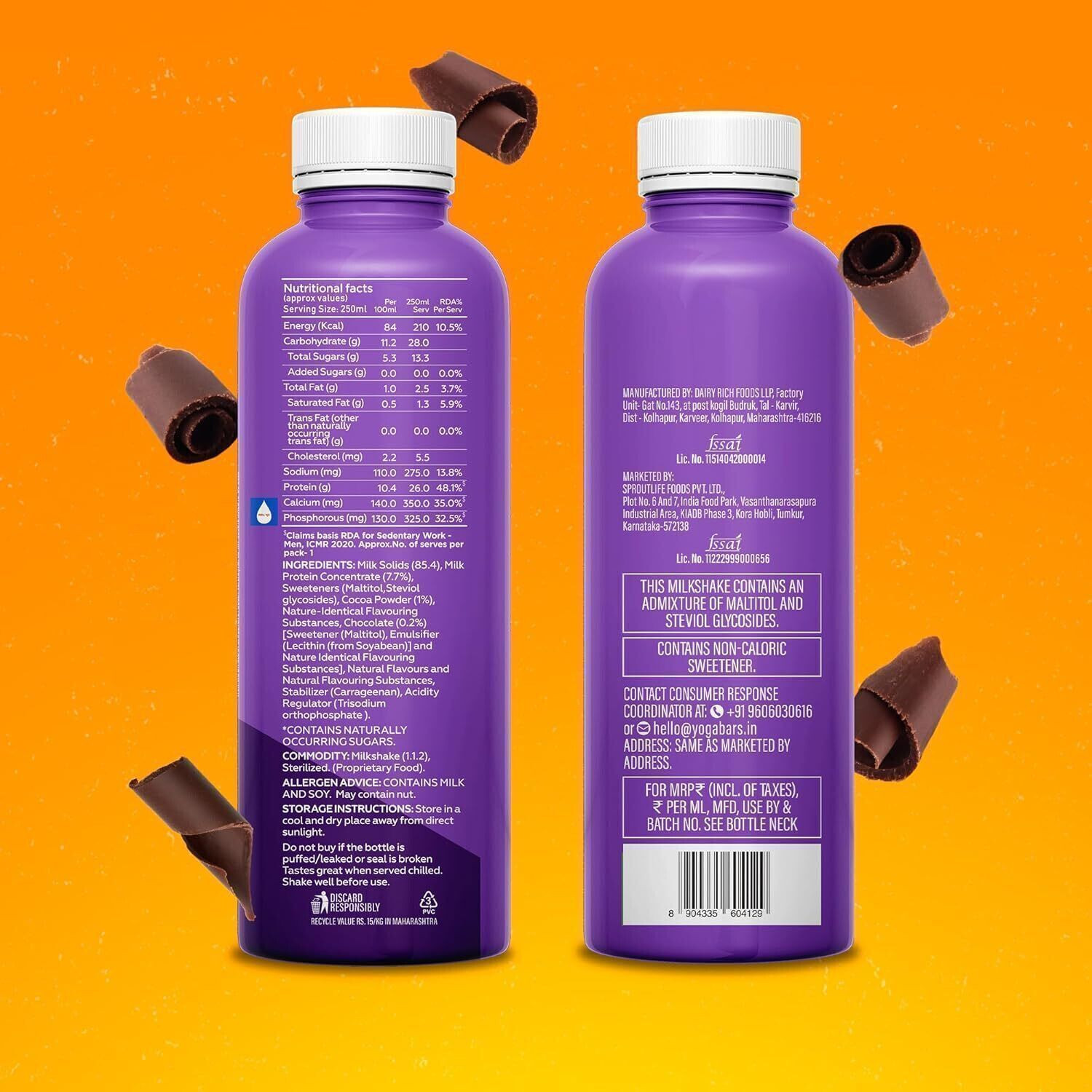 Image of Yogabar 26g Protein Shakes Double Chocolate and Cold Coffee