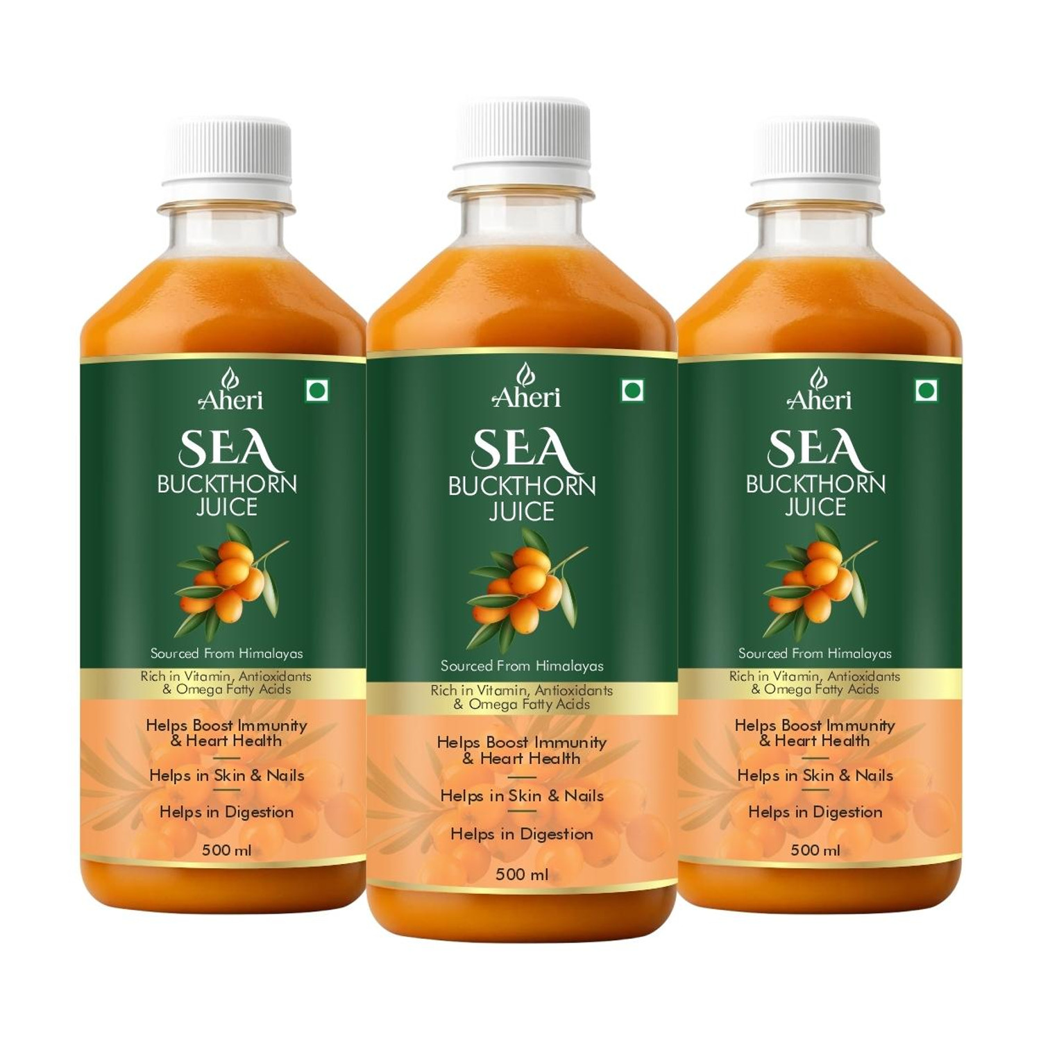 Image of AHERI Himalayan Sea Buckthorn Juice | Rich in Vitamins, Antioxidant & Omega Fatty Acid
