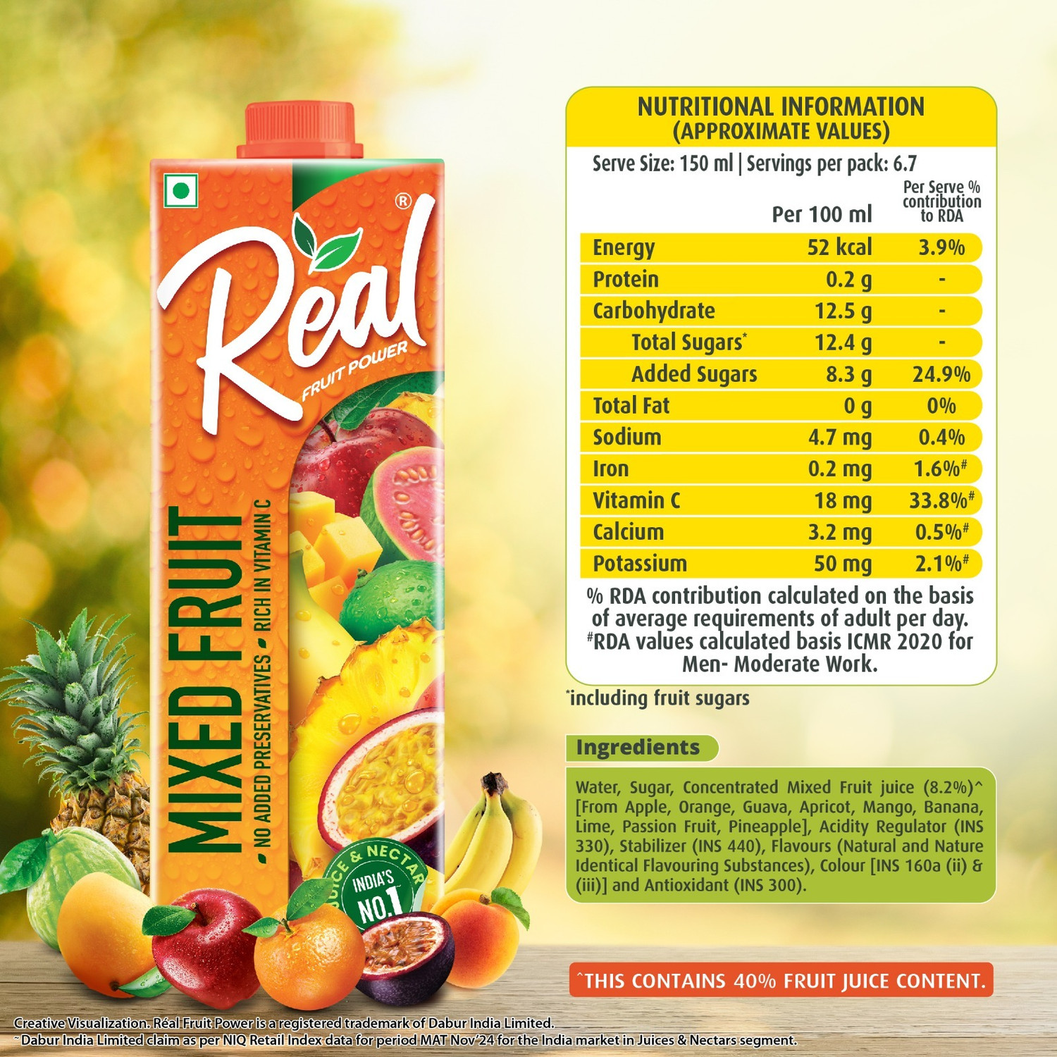 Image of Real Mixed Fruit Juice, Vitamin Boost