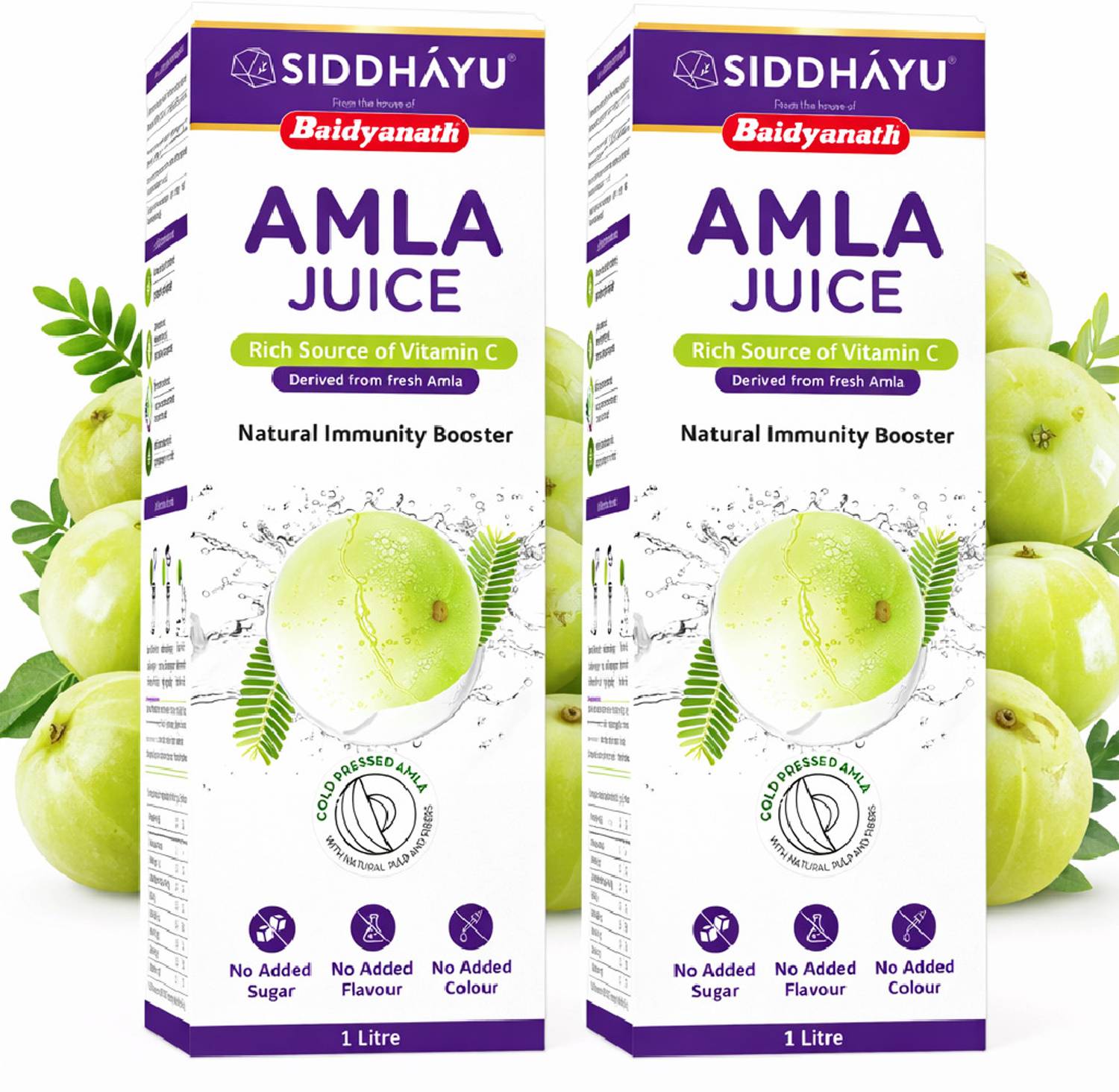 Baidyanath Amla Juice - 1L (Pack of 2) Immunity Booster with Vitamin C | No added Sugar