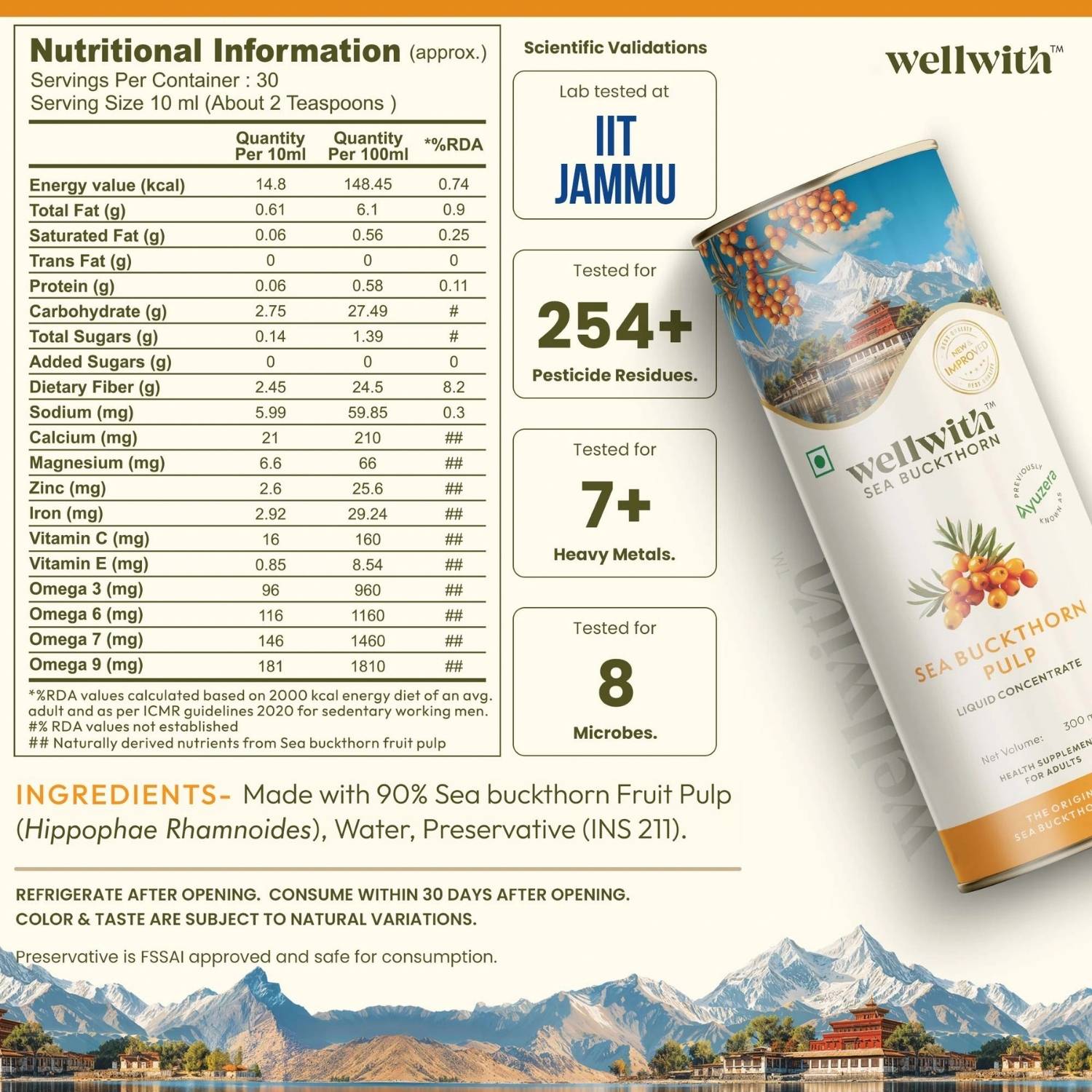 Wellwith Sea Buckthorn Juice 1L - Image 5