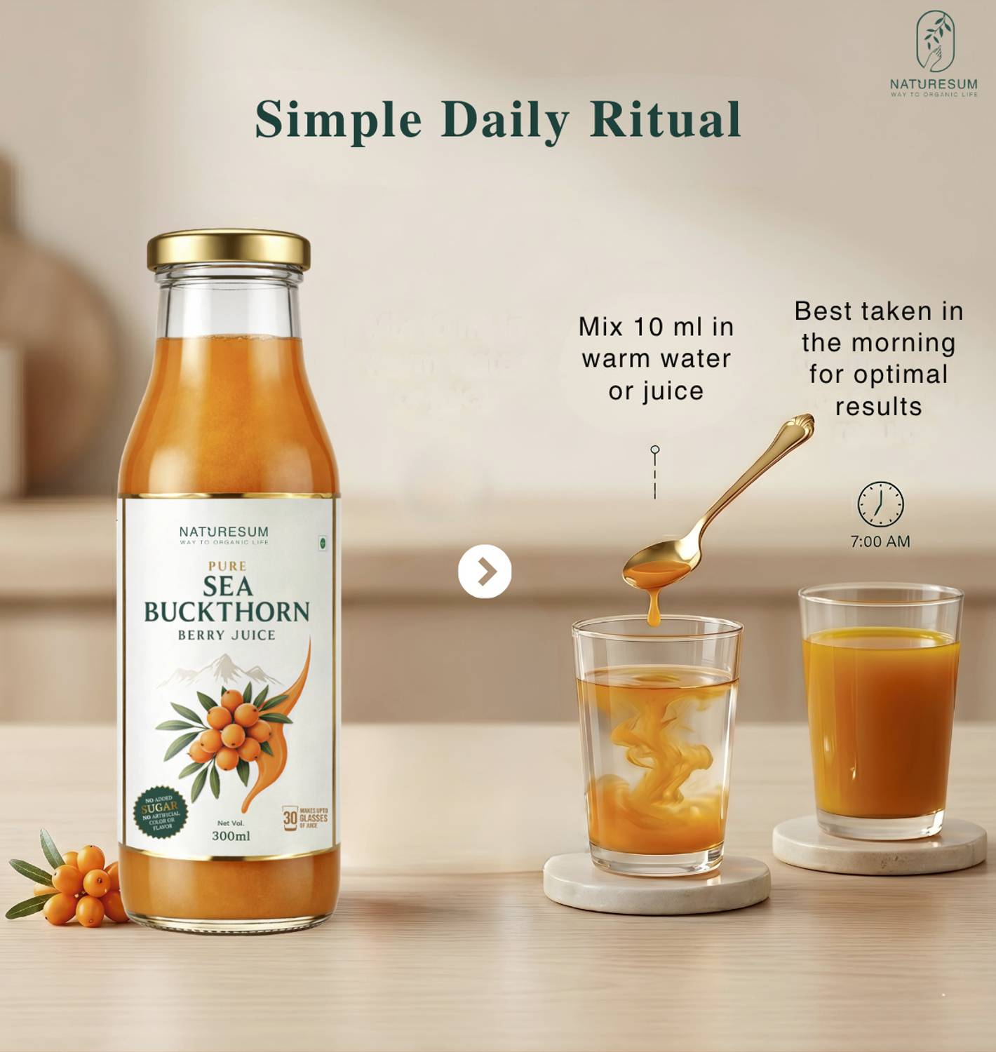 NATURESUM Sea Buckthorn Juice, 500ml - Image 5