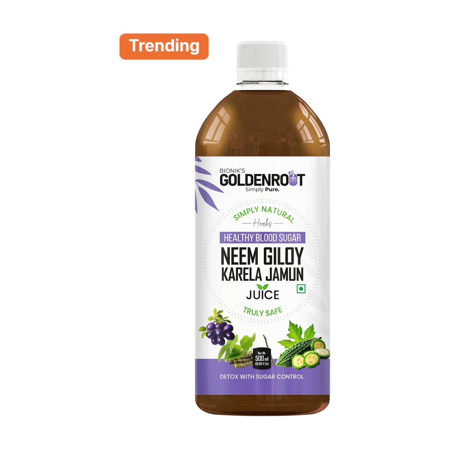 BIONIK NUTRITION Neem Giloy Karela Jamun Juice | Sugar Control & Detox | Blood Sugar Support