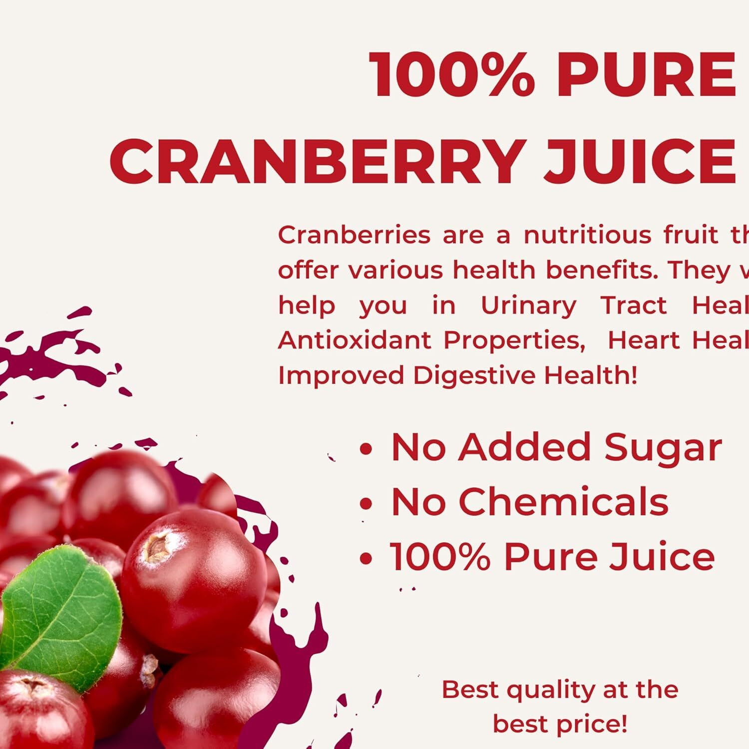 Image of SUDHARA Wardiere Pure Cranberry Juice Sugar Free -Good for UTI