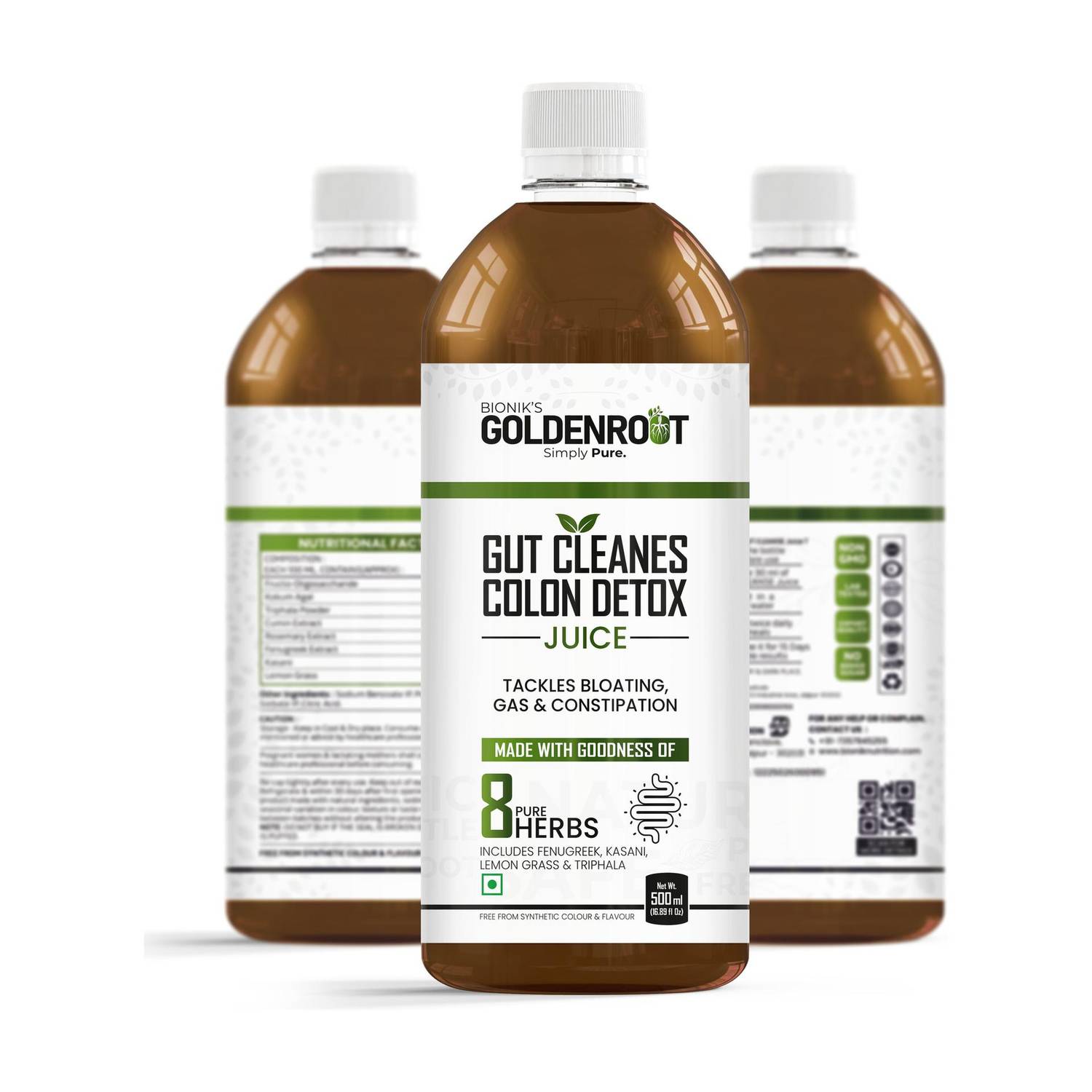 BIONIK NUTRITION Gut Cleanse & Colon Detox Juice | Triphala Kokum Blend | Constipation Relief