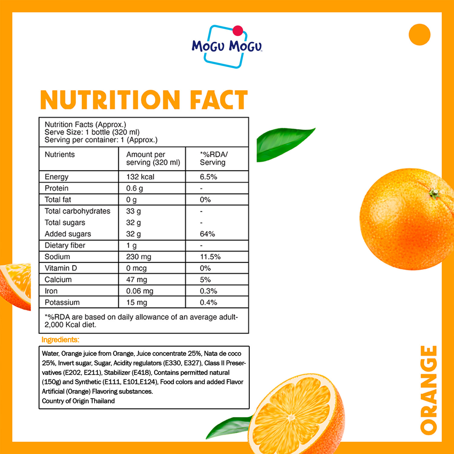 Image of Mogu Mogu Orange Juice with Nata de Coco