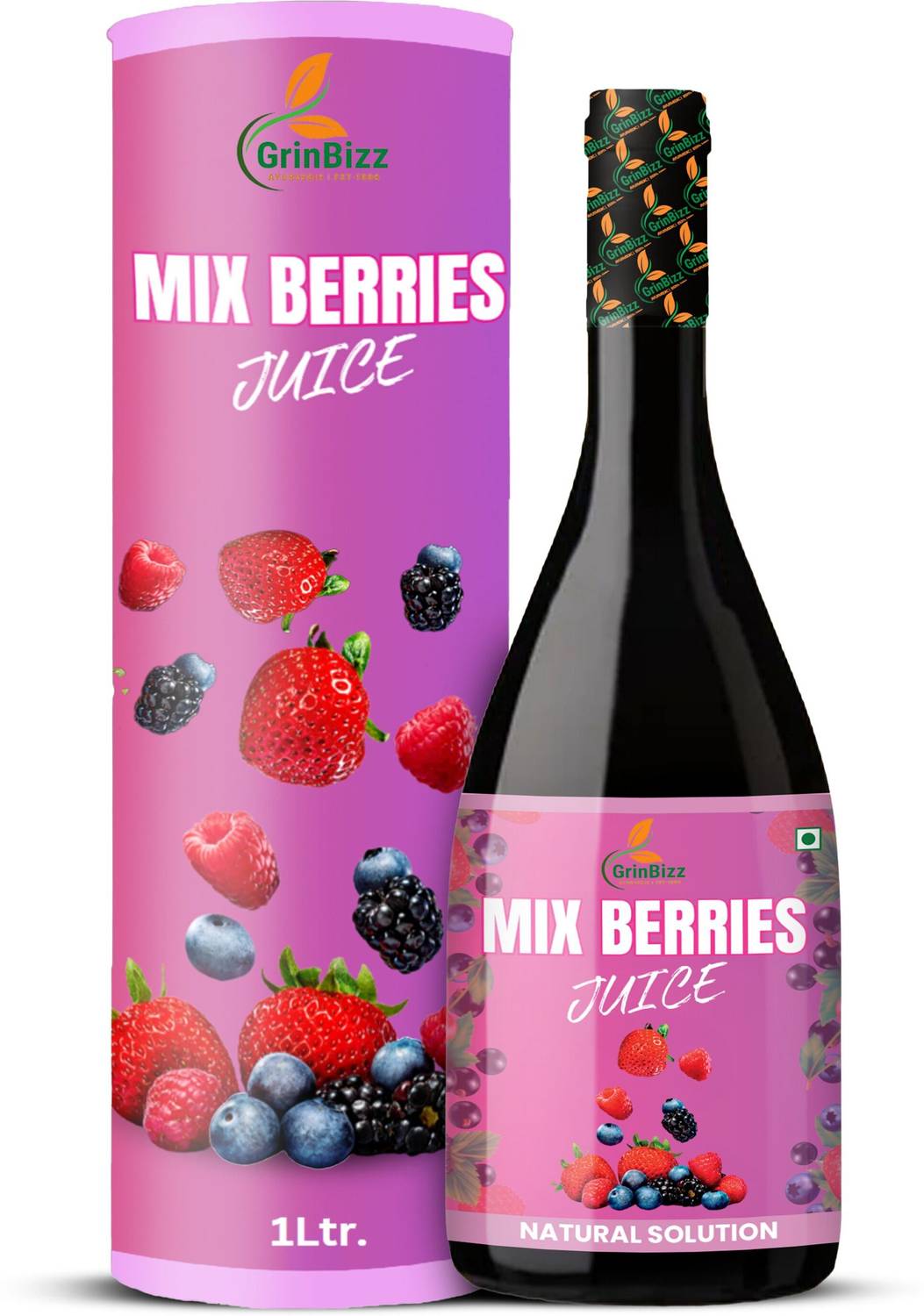grinbizz Mix Berries Juice AntiOxidant Juice for Detoxification