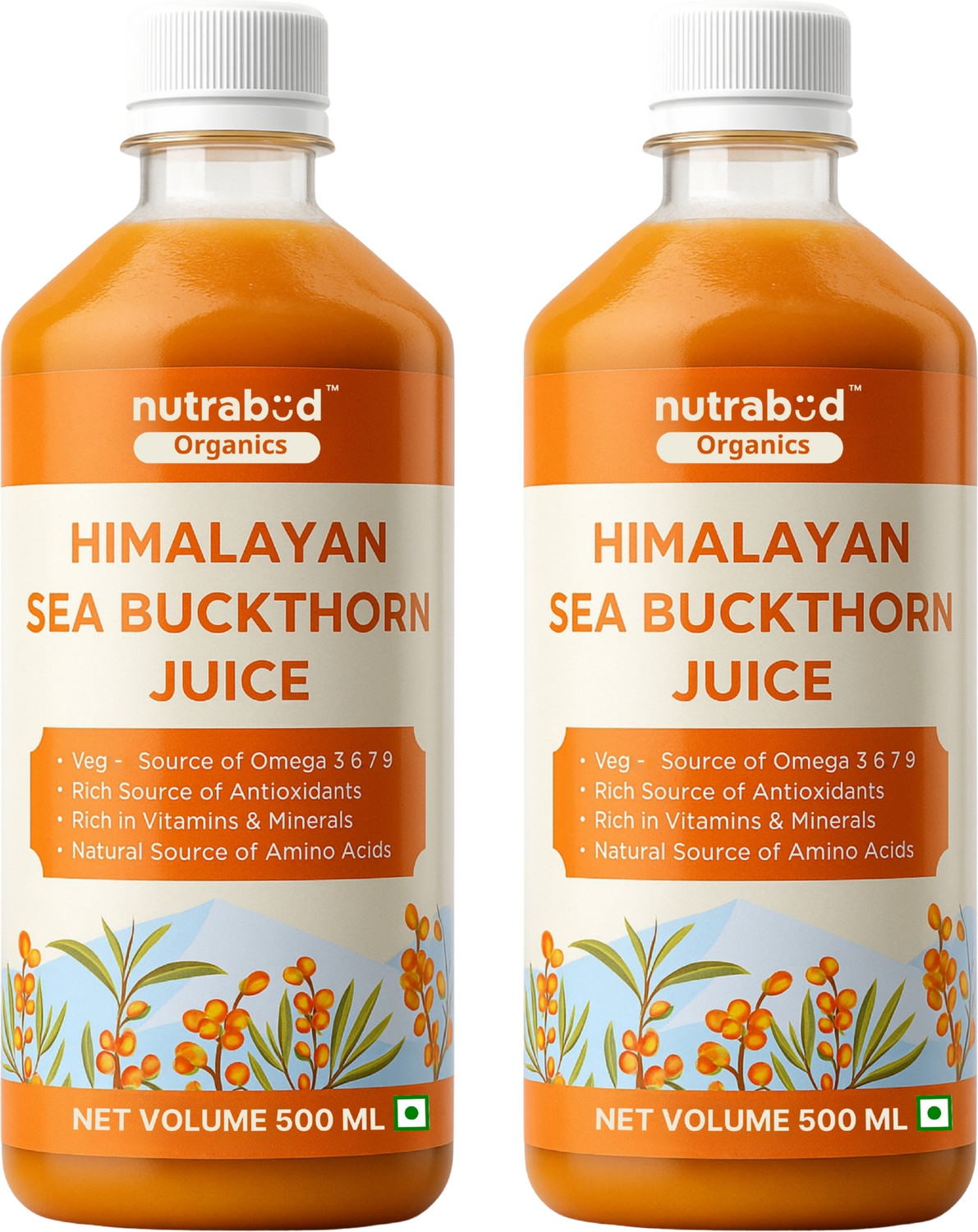 Image of Nutrabud Sea Buckthorn Juice - Sourced From Ladakh - Rich in Omega-3,6,7,9 & Vitamin-C