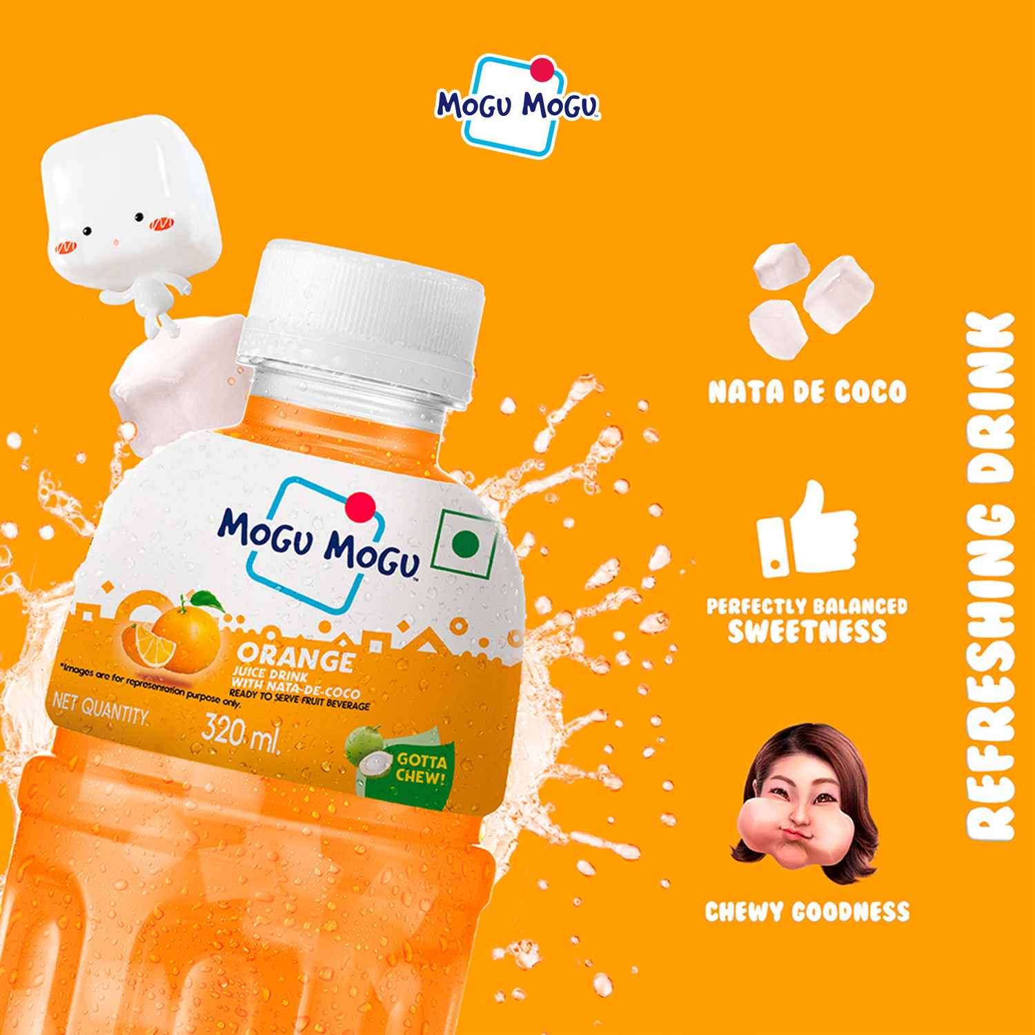 Image of Mogu Mogu Orange Juice with Nata de Coco
