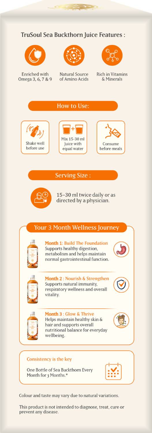 Trusoul Sea Buckthorn Juice 500ml - Image 5