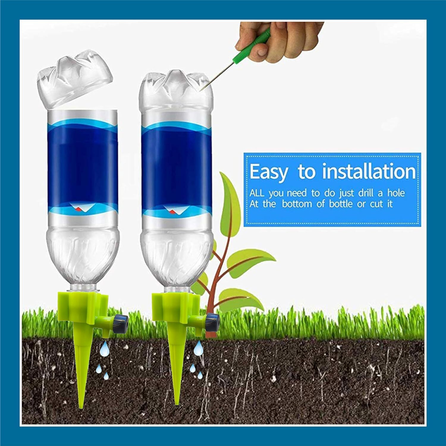 Image of Mithark Drip Irrigation kit for Home Garden, Self-Watering Spikes for Plants Drip Irrigation Kit
