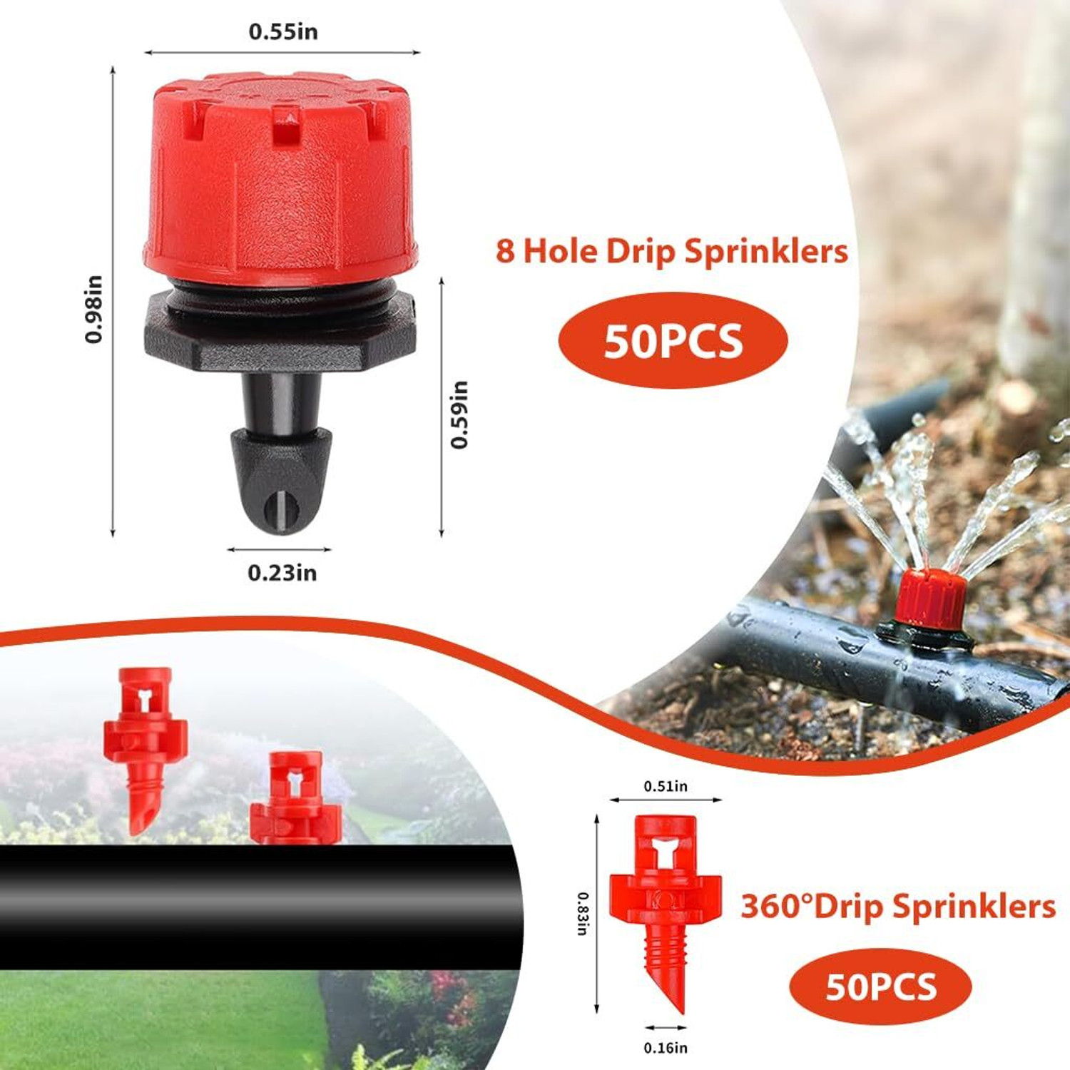 Image of HASTHIP Slow Waterer Sprinkler Kit 100pcs Drip Irrigation Kit