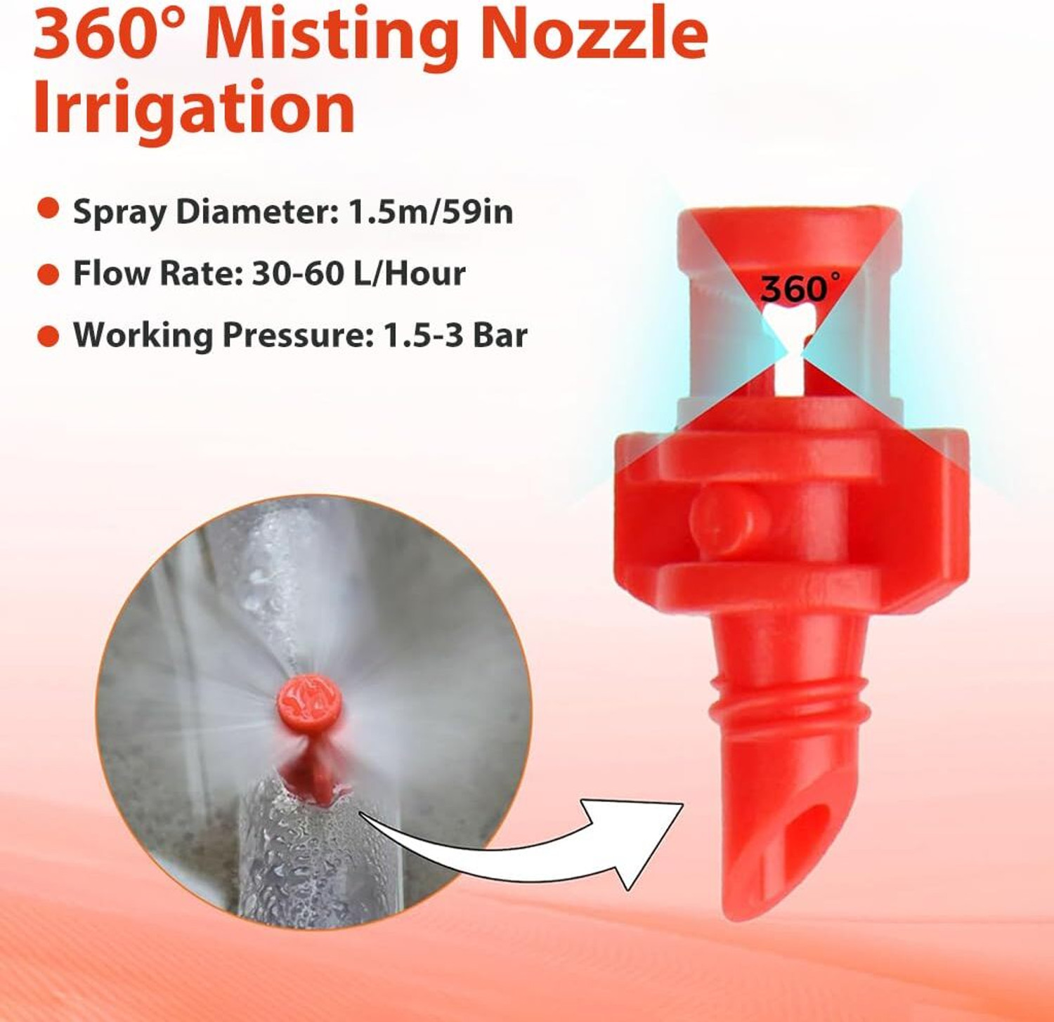 Image of HASTHIP Slow Waterer Sprinkler Kit 100pcs Drip Irrigation Kit
