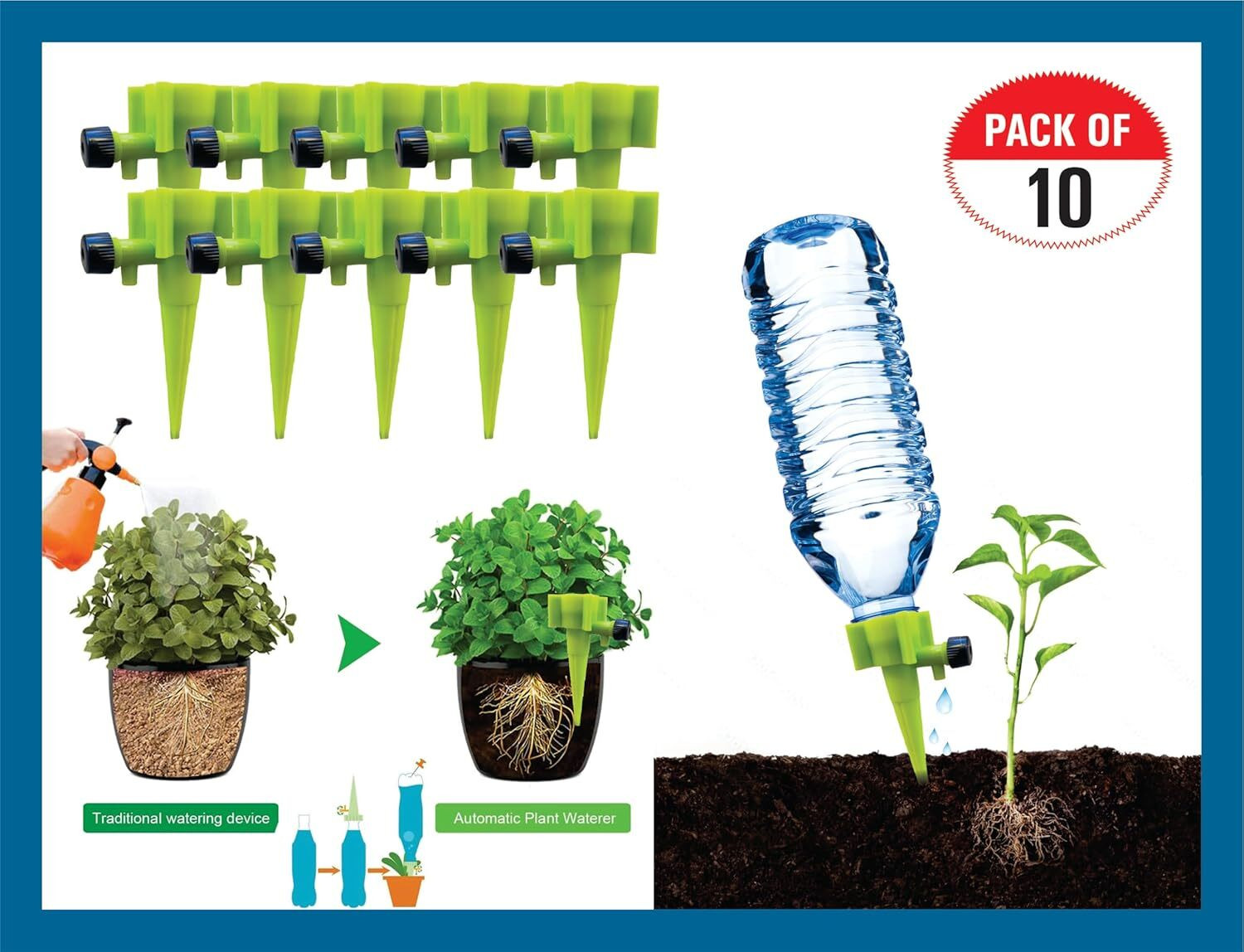 Image of Mithark Drip Irrigation kit for Home Garden, Self-Watering Spikes for Plants Drip Irrigation Kit