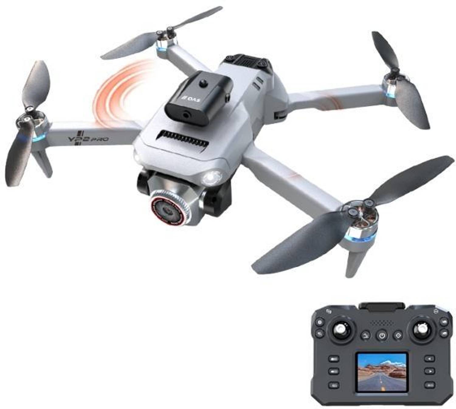 Confiavel Fly YP2 Pro Drone with Obstacle Avoidance, Dual Camera & Cool led Ligh Drone