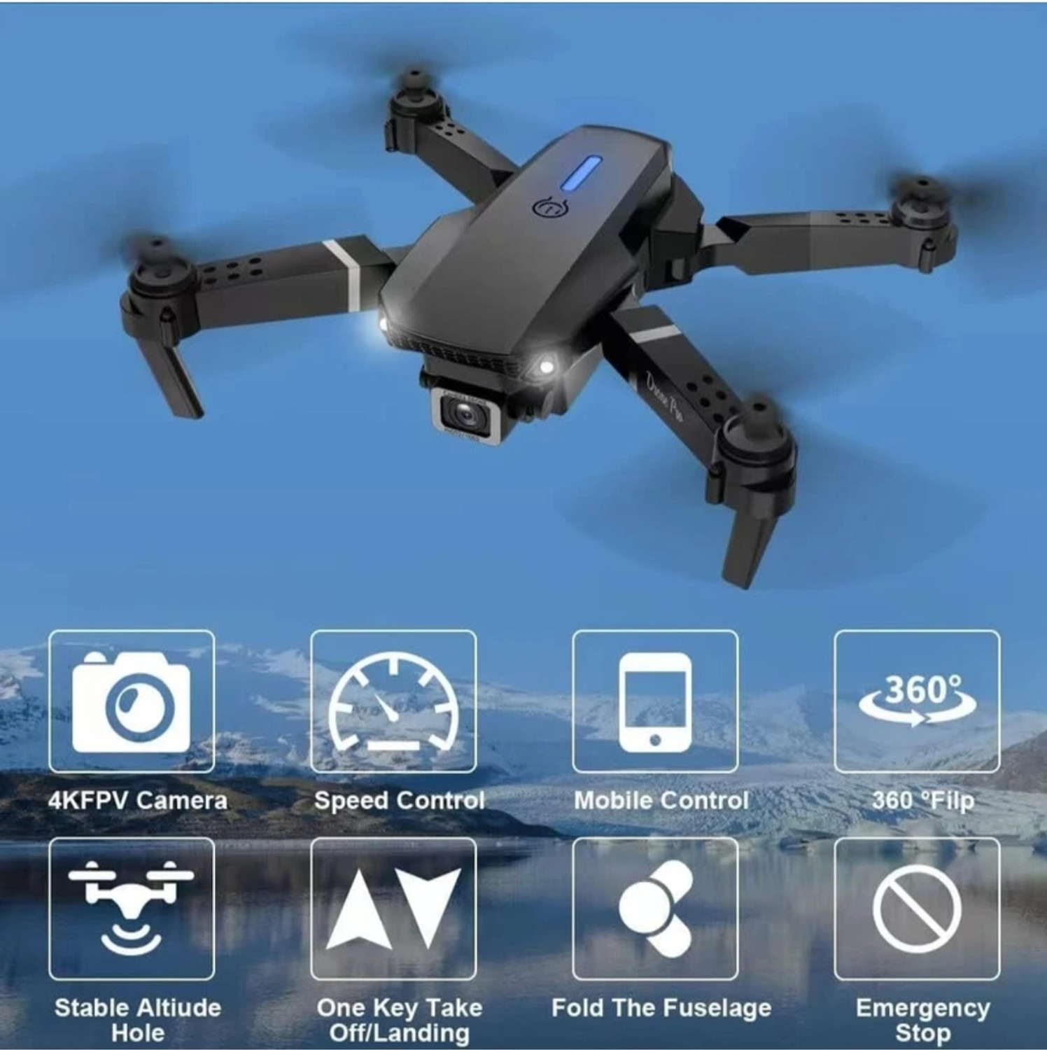 Image of DRSL Foldable-RC-Quadcopter-Altitude-Hold-Headless-Mode-Hight-Hold-MultiColor Drone Drone