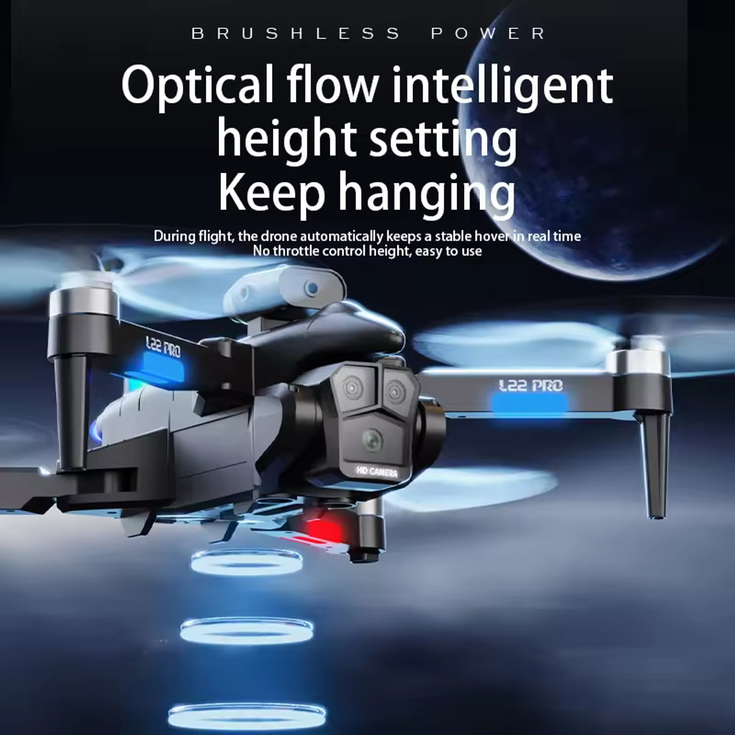 Image of Divine creation L22 Pro SkyMaster 4K HD Dual Camera Drone with Brushless Motors T160 Drone