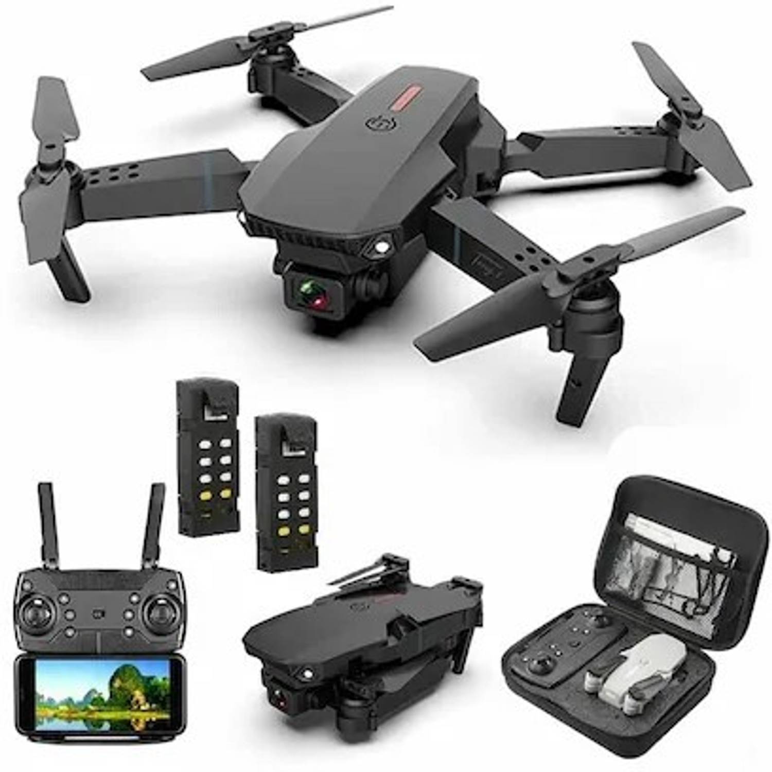 ENTINOSTIK E88 Drone with 4k Camera Foldable 1080P Altitude Hold Drone Drone