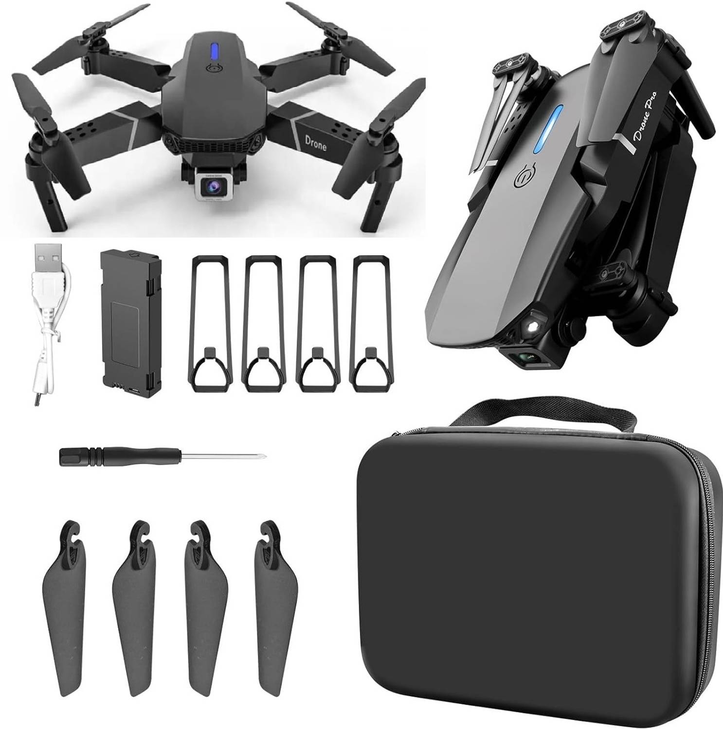 FLORASTICK 4k dual camera drone E88 Pro Foldable WiFi Quadcopter Long Battery Life-WIFI Drone