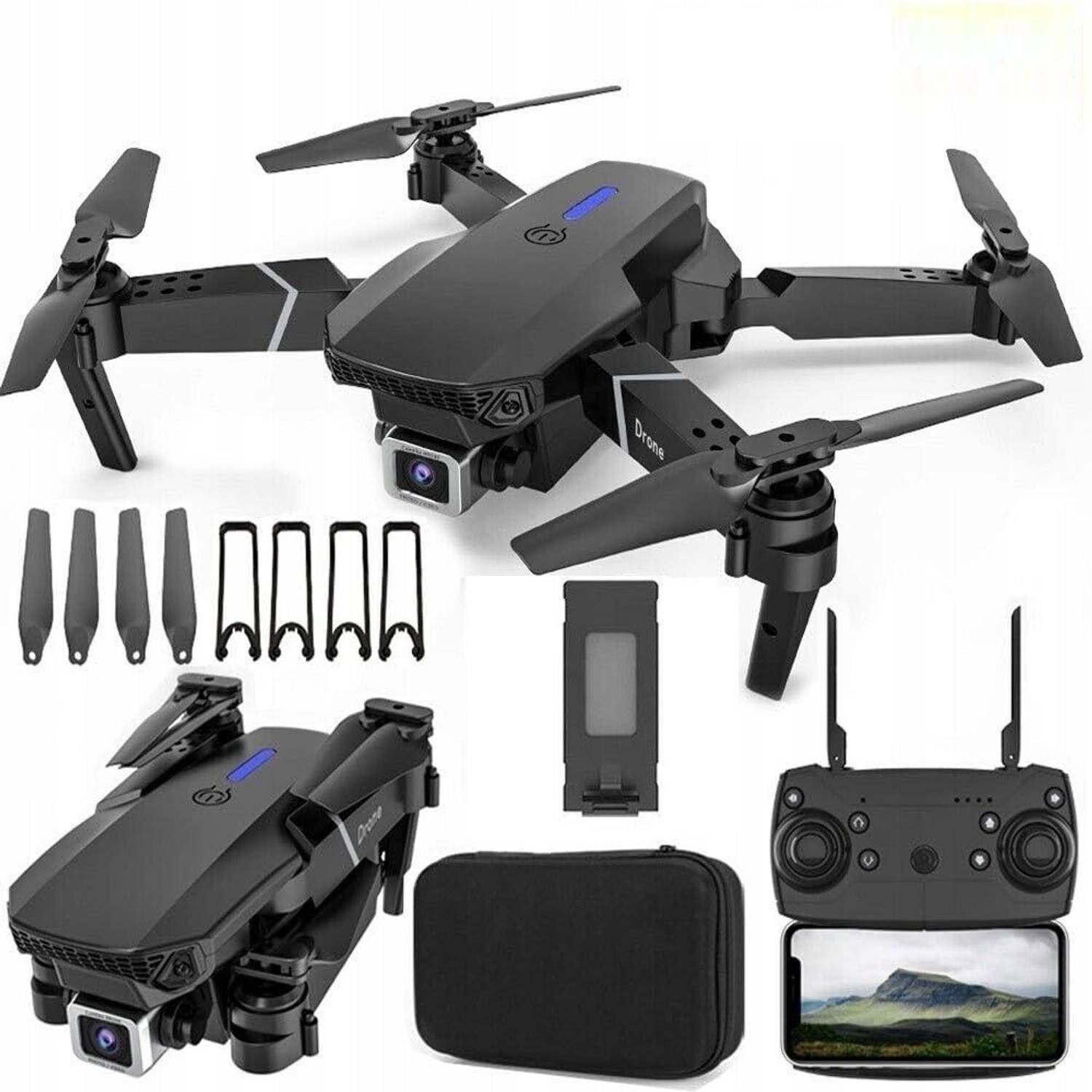 RUIZOL Foldable Drone with 4K/HD Dual Camera | FPV Live Video, WiFi, Gesture Drone Drone