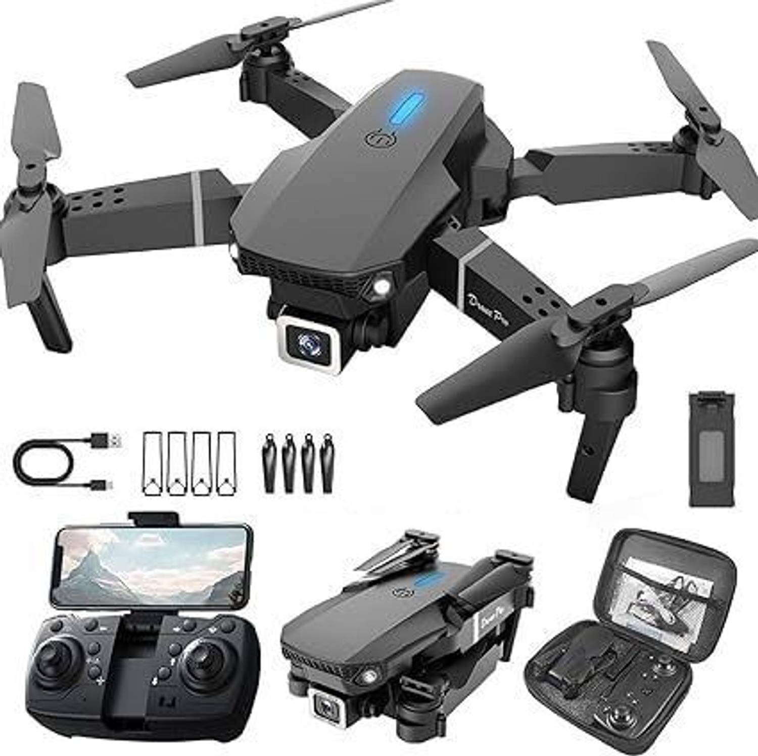 tmwilla E88 4K HD Dual Camera Drone - Image 1
