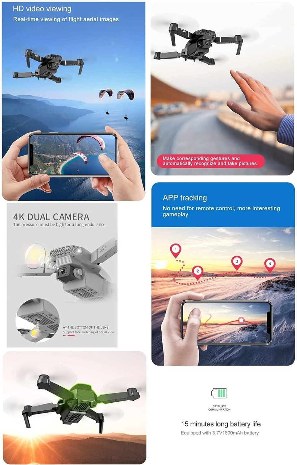 Image of Moxii E88 Pro Beginner Friendly Foldable Drone with HD Camera Drone