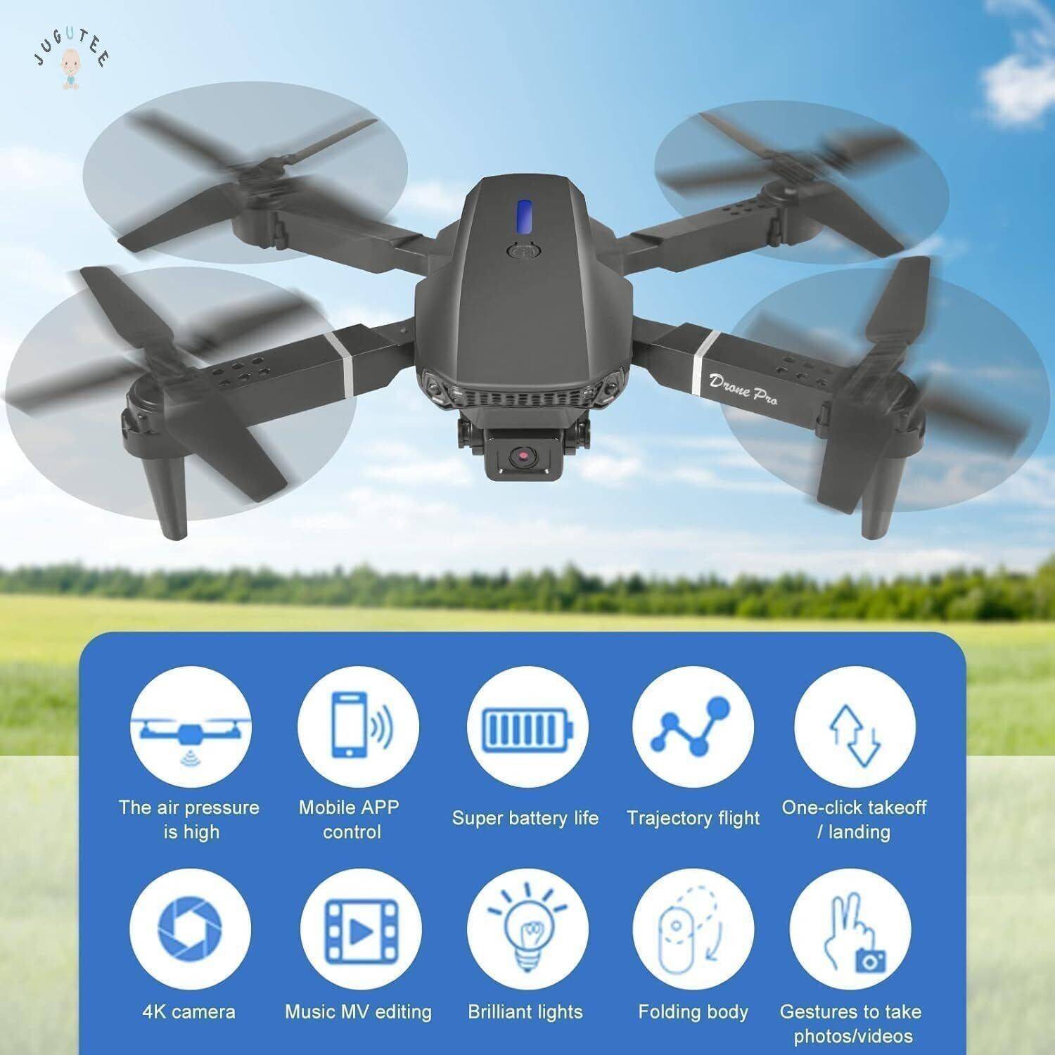 TJOI E88 Pro Portable 4K Dual Camera Drone with Altitude Hold Mode Drone - Image 4