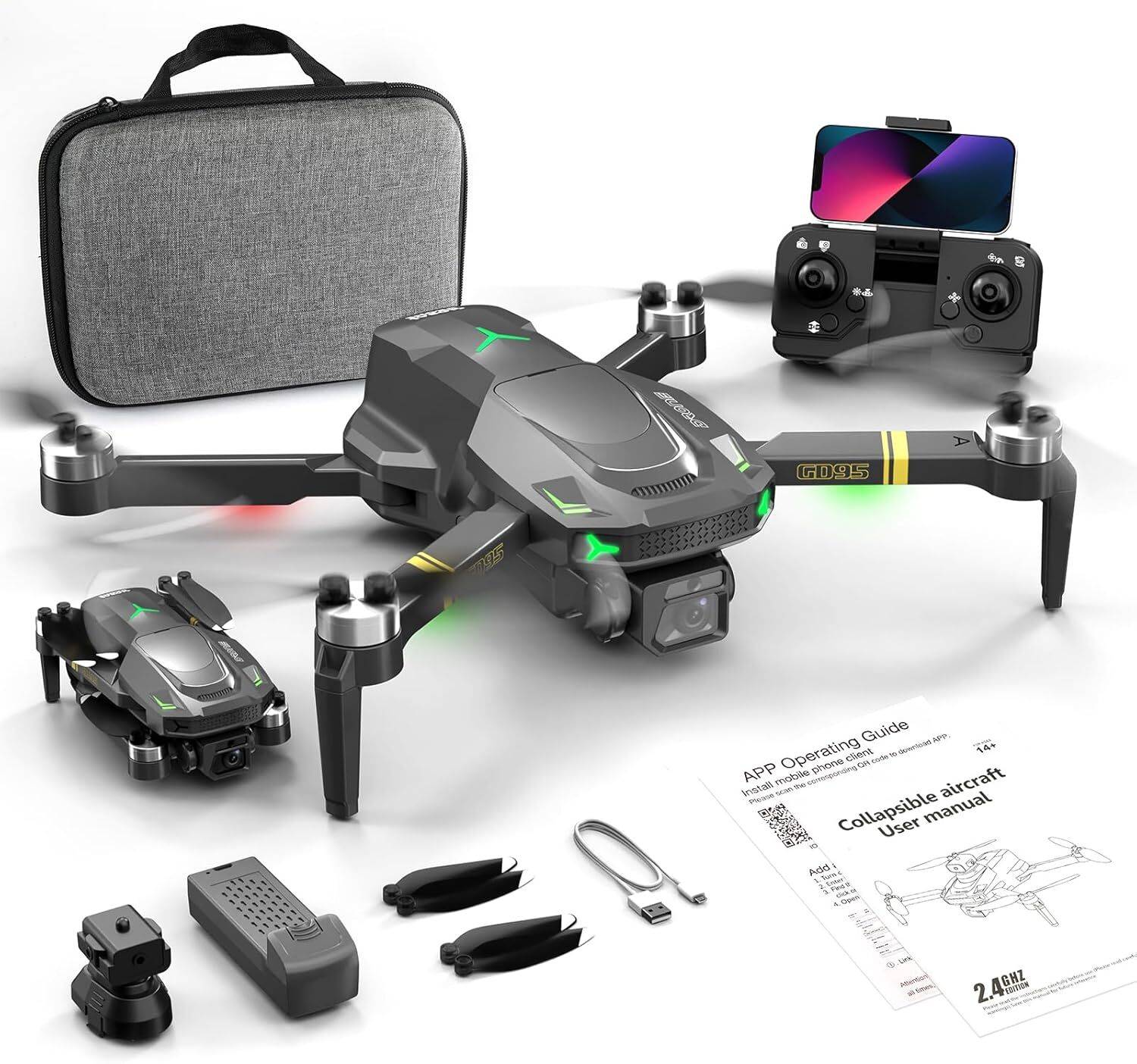 Playtastic GD95 Drone With Directions 360 Degree Obstacle Avoidance & Screen Camera Drone